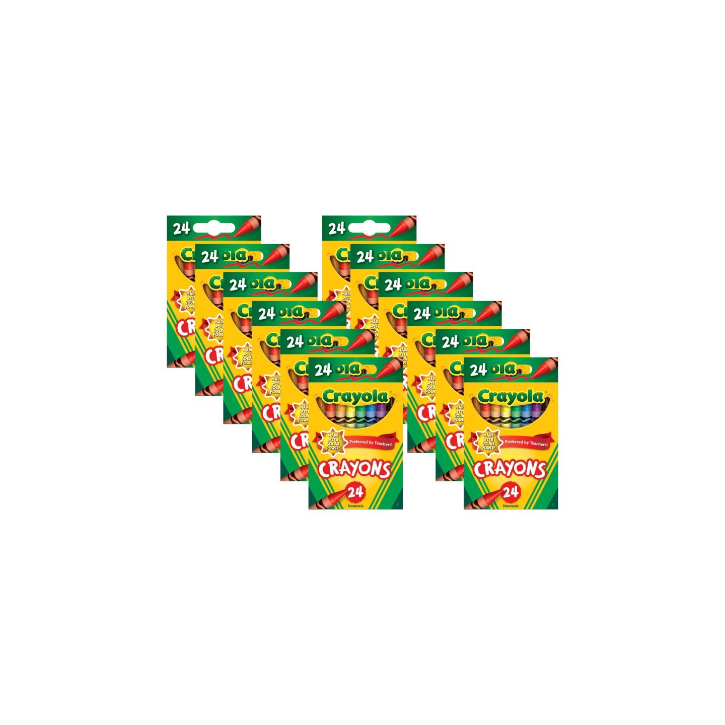 Crayola® Crayons, Regular Size, 24 Colors Per Box, 12 Boxes
