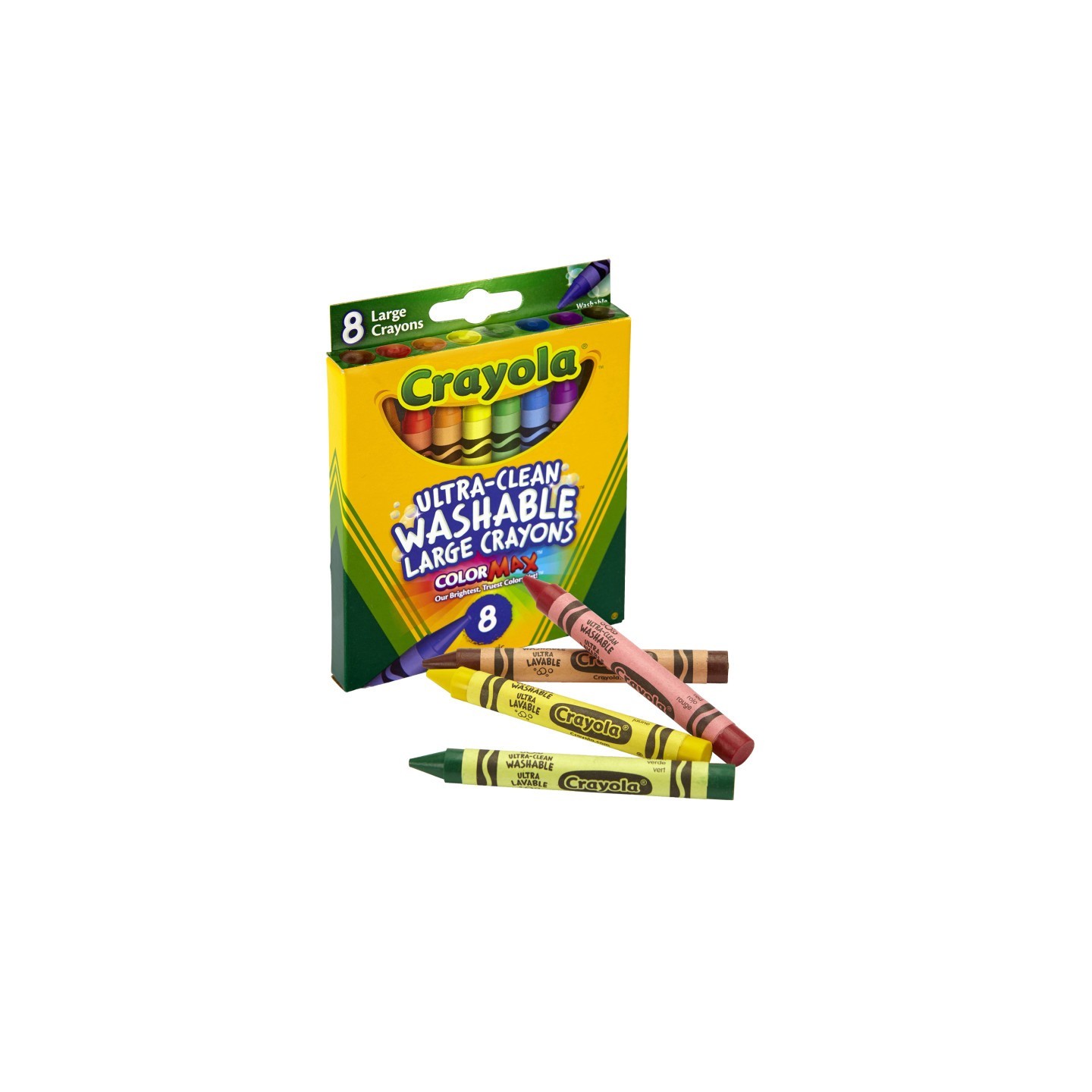 Crayola® Ultra-Clean Washable Crayons, Large Size, 8 Colors
