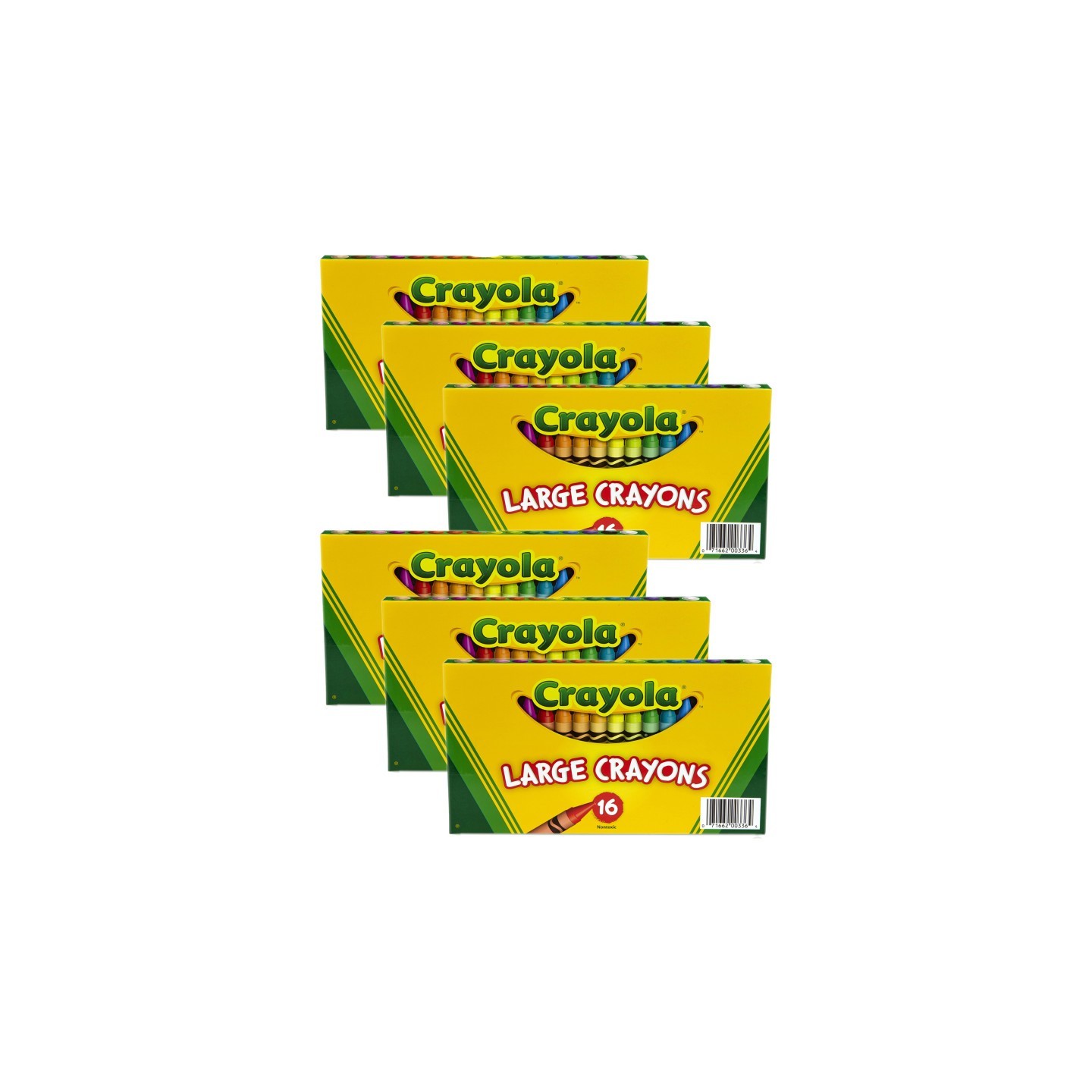 Crayola® Large Crayons, Classic Colors, 16 Per Pack, 6 Packs