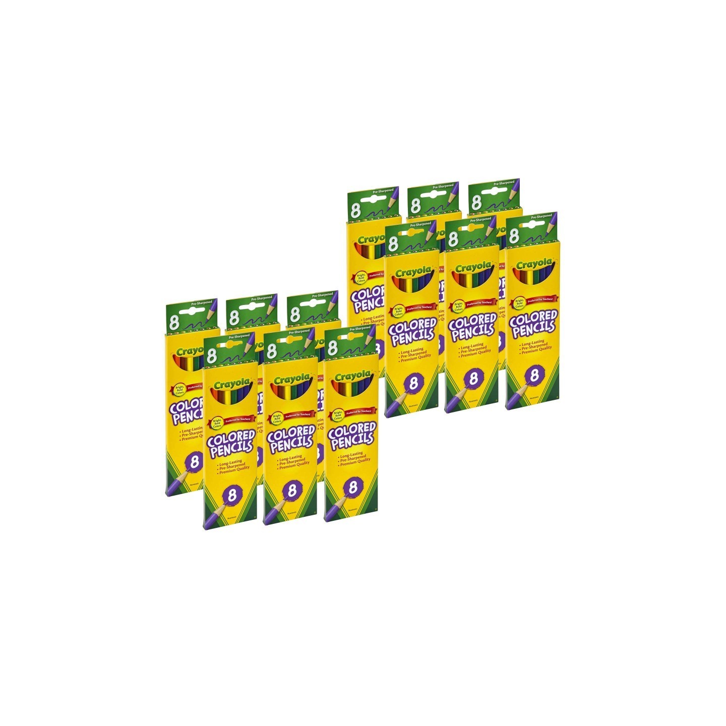 Crayola® Colored Pencils, 8 Colors Per Box, 12 Boxes