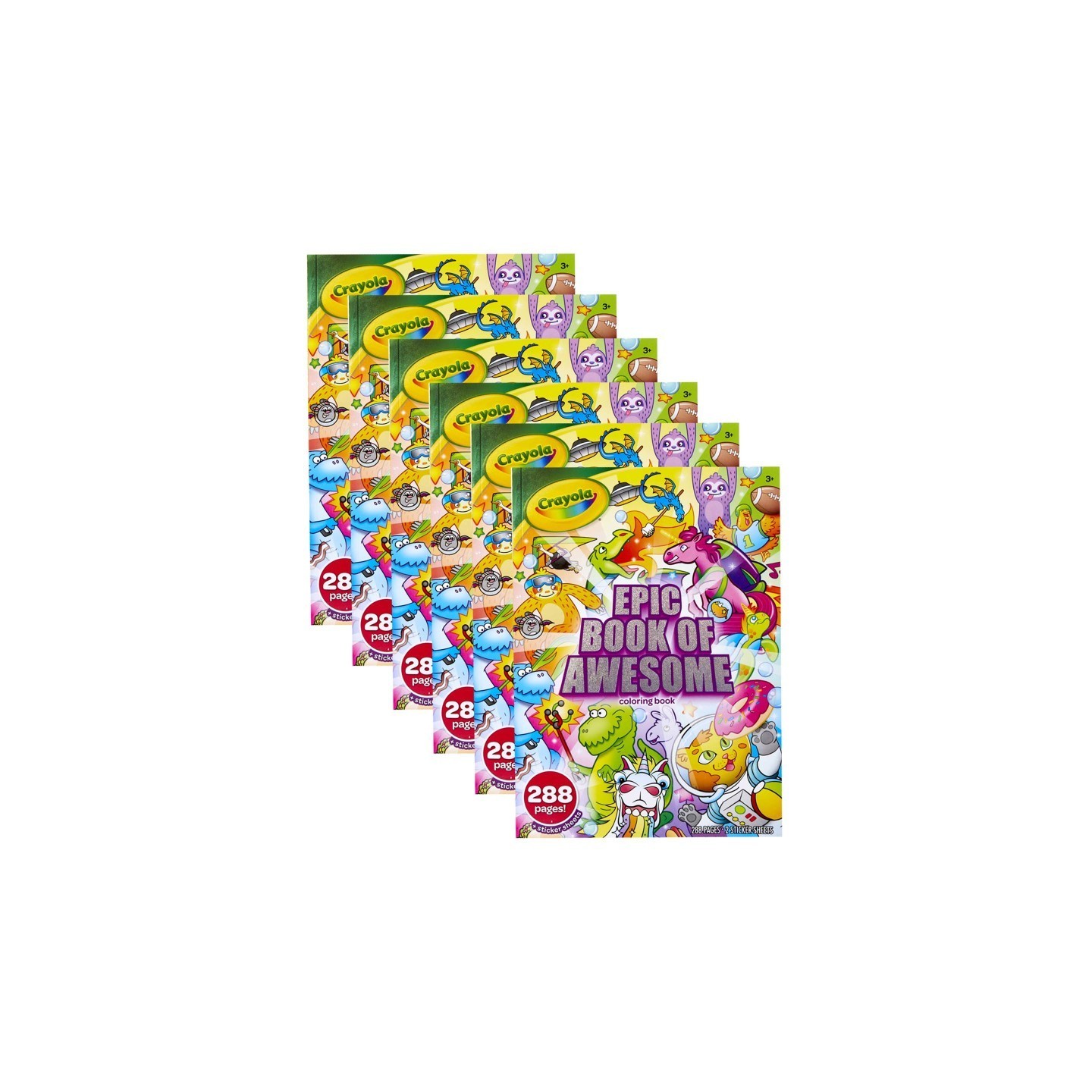 Crayola® Epic Book of Awesome 288-Page Coloring Book, Pack of 6