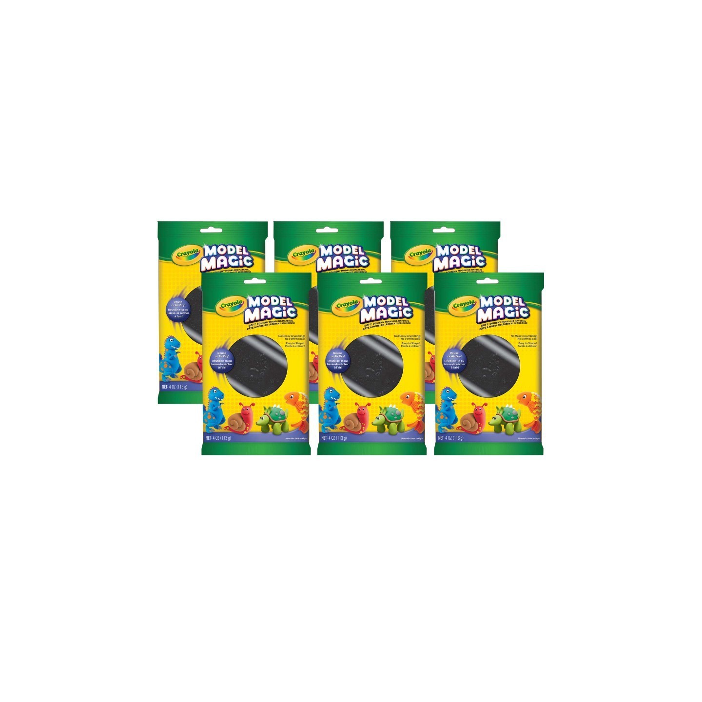 Crayola® Model Magic® Modeling Compound, Black, 4 oz Packs, 6 Packs