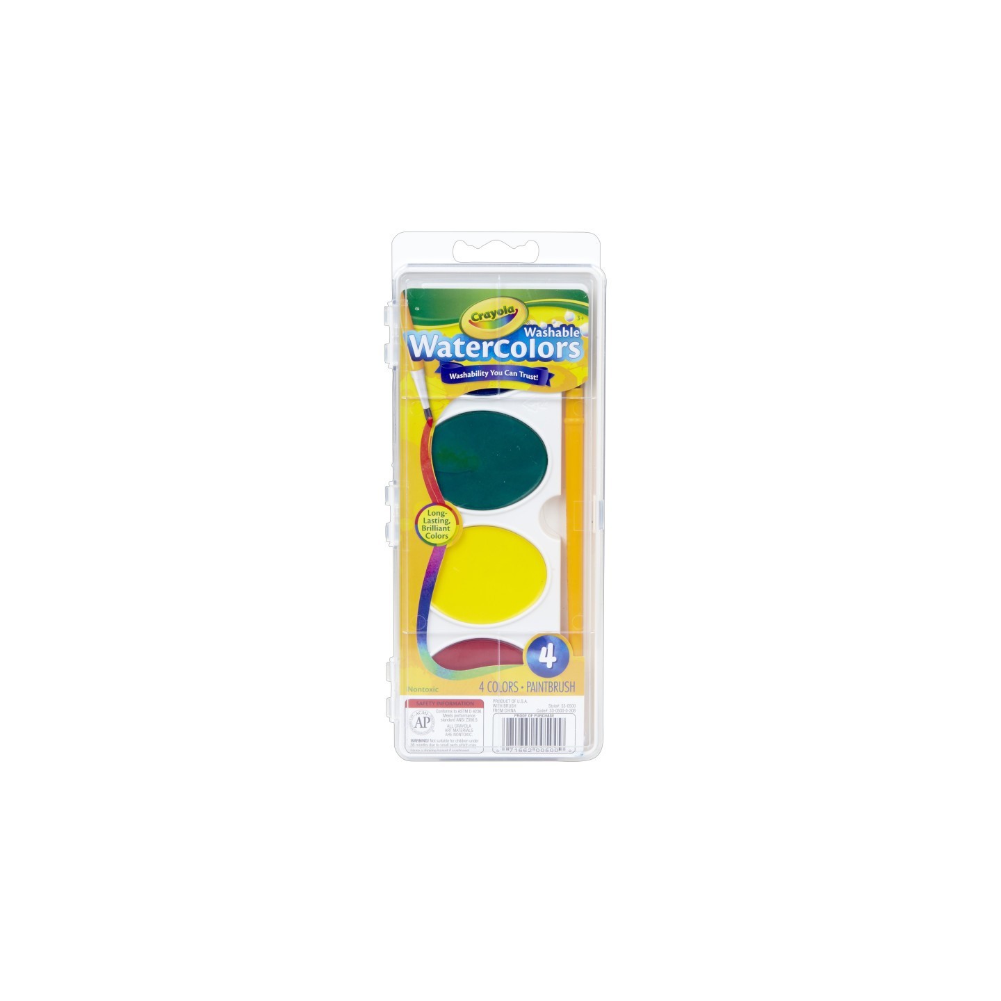 Crayola® Jumbo Washable Watercolor Set, 4 Colors