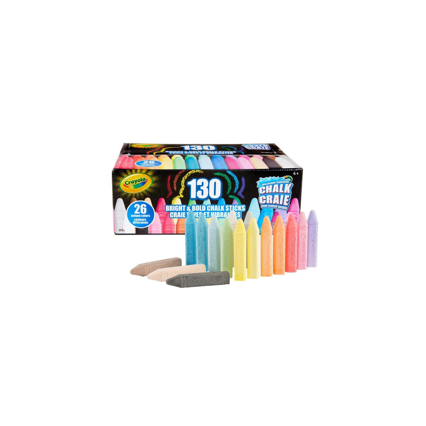 Crayola® Bright & Bold Chalk Sticks, Pack of 130
