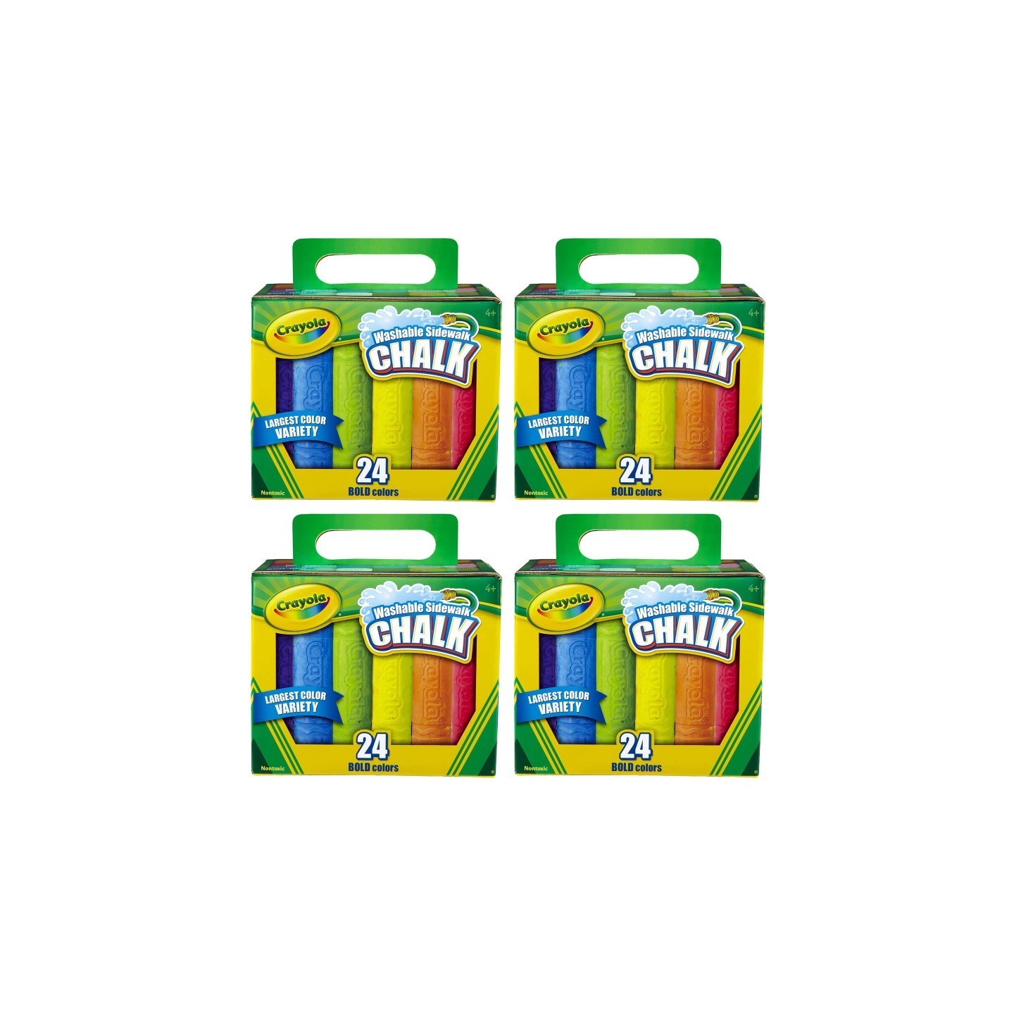 Crayola® Washable Sidewalk Chalk, 24 Per Box, 4 Boxes