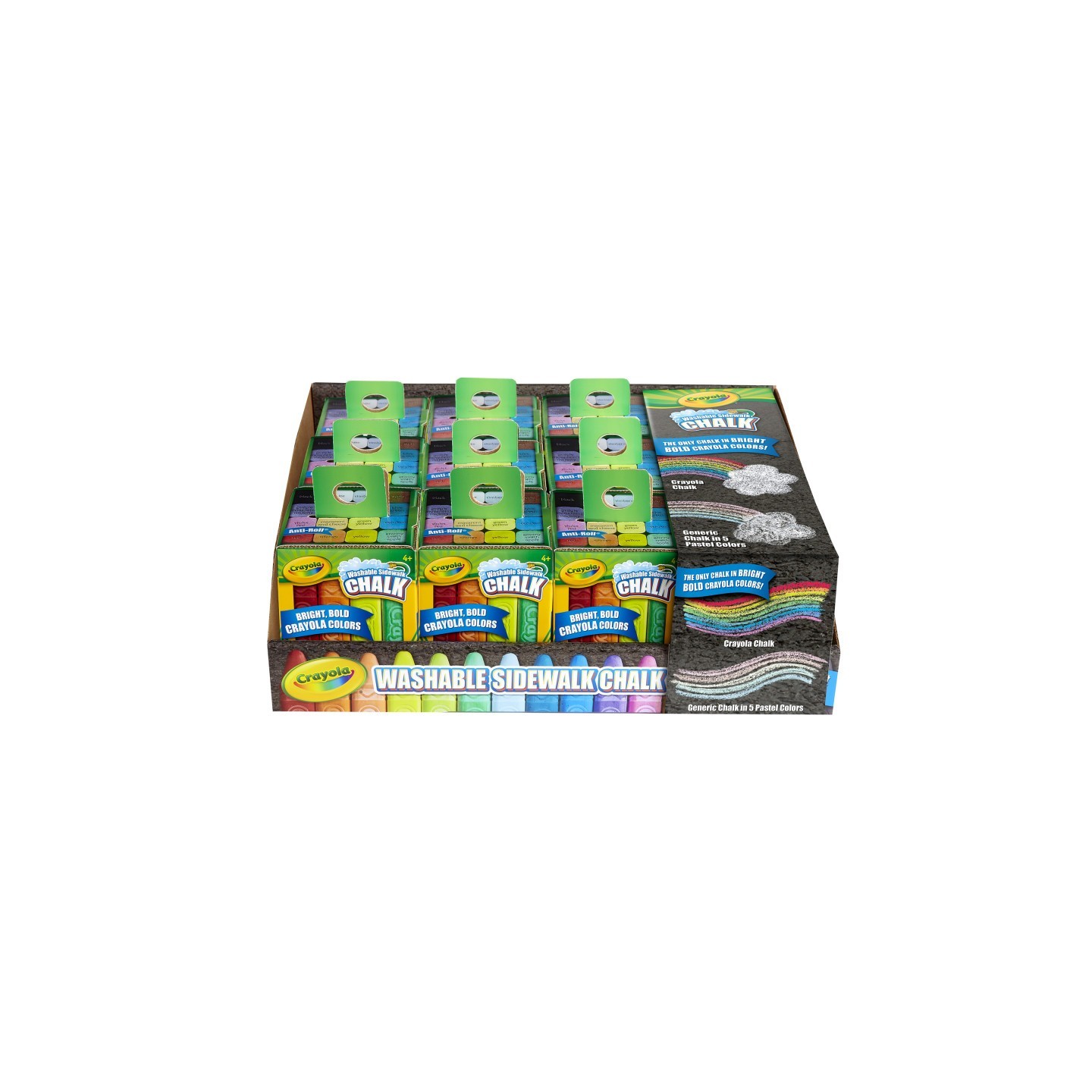 Crayola® Washable Sidewalk Chalk Tray, 16 Per Pack, Tray of 12 Packs