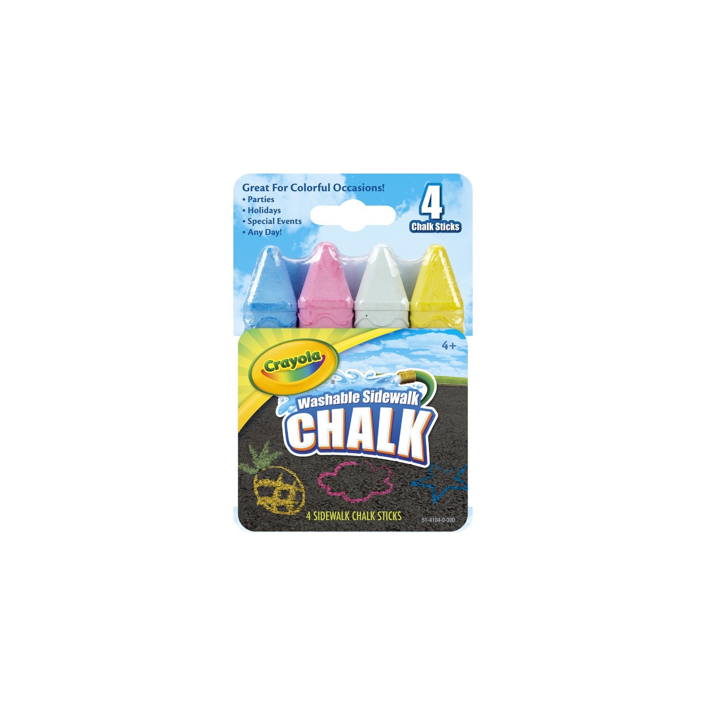 Crayola® Sidewalk Chalk, Pack of 4
