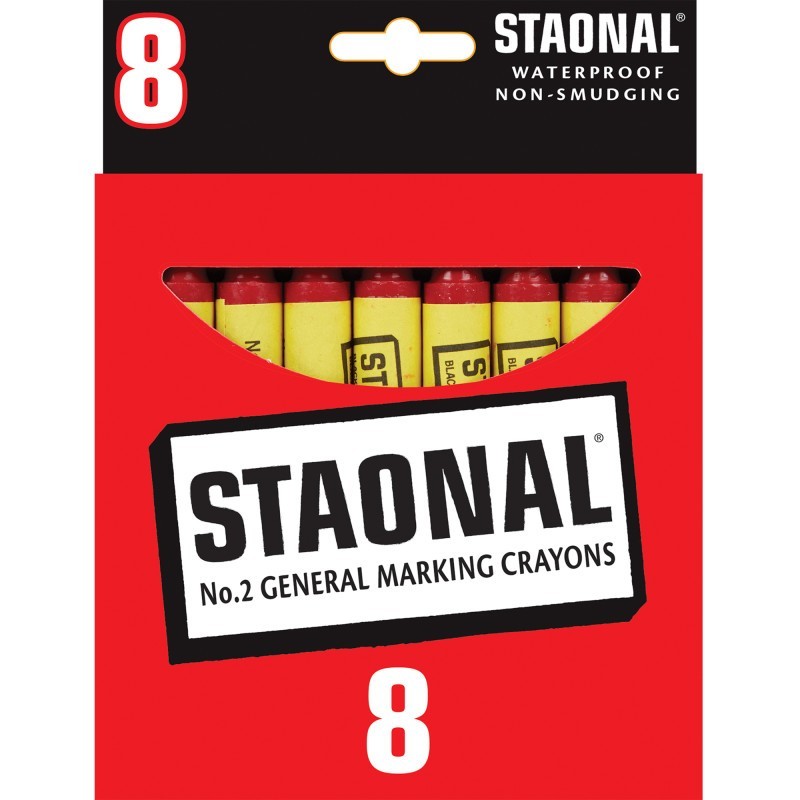 Crayola® Staonal® Marking Crayons, Red, 8 Count