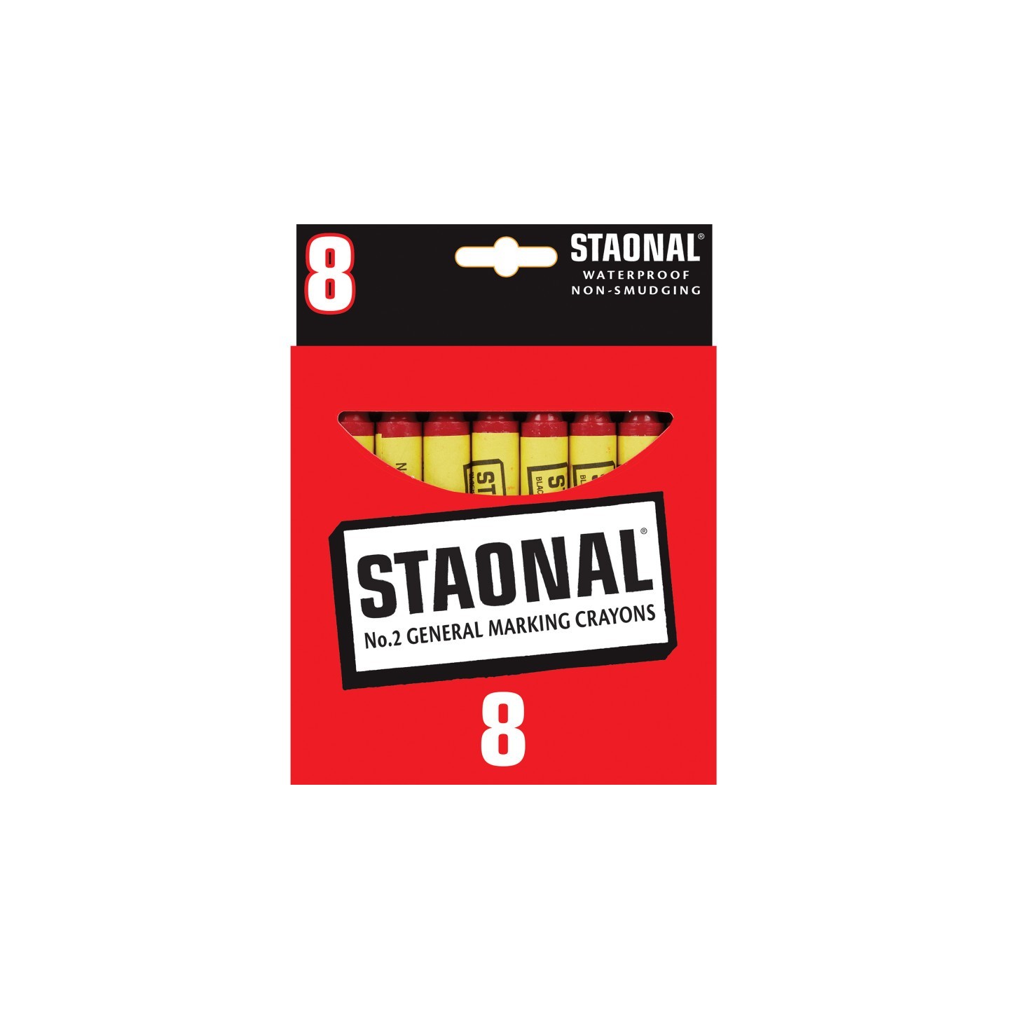 Crayola® Staonal® Marking Crayons, Red, 8 Count