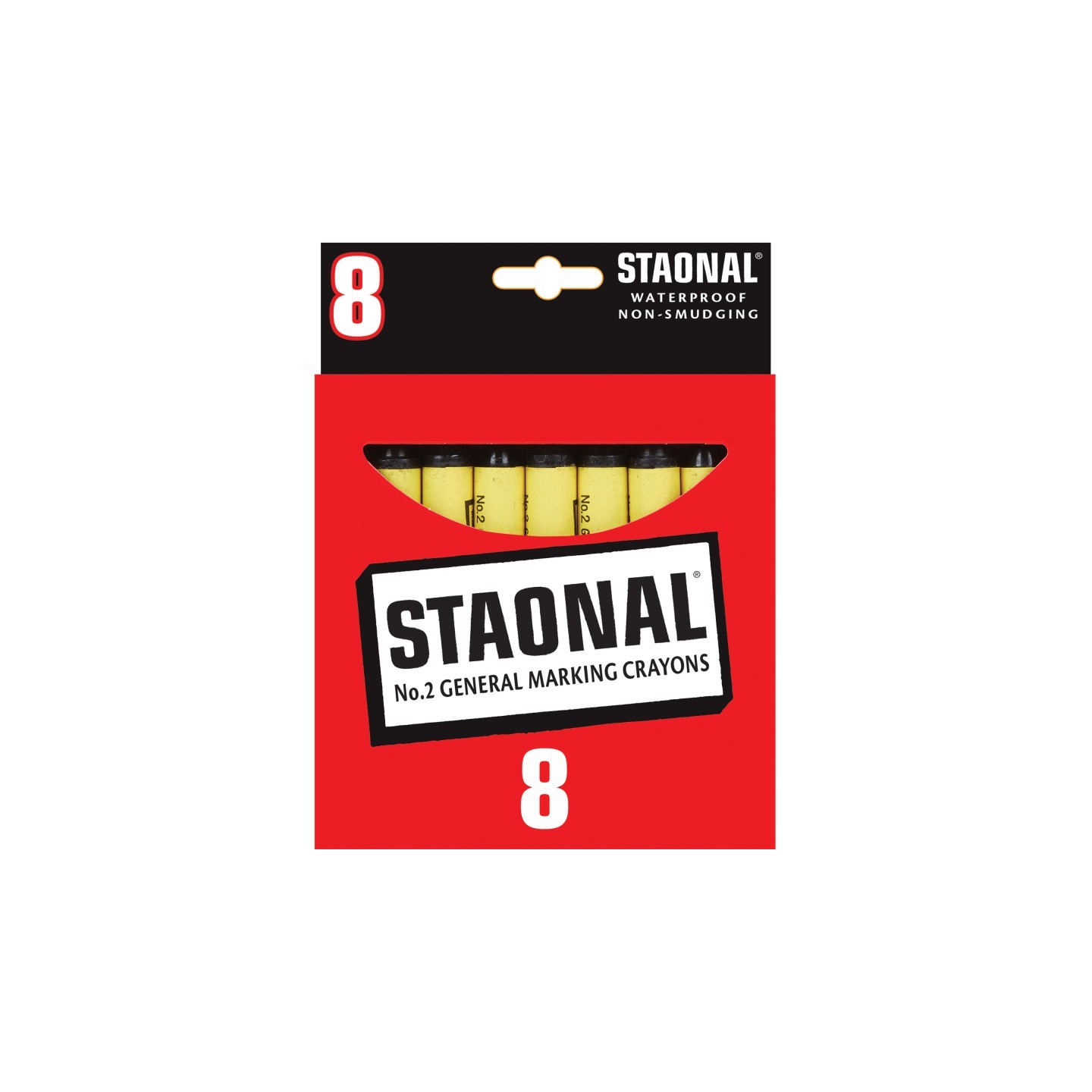 Crayola® Staonal® Marking Crayons, Black, 8 Count