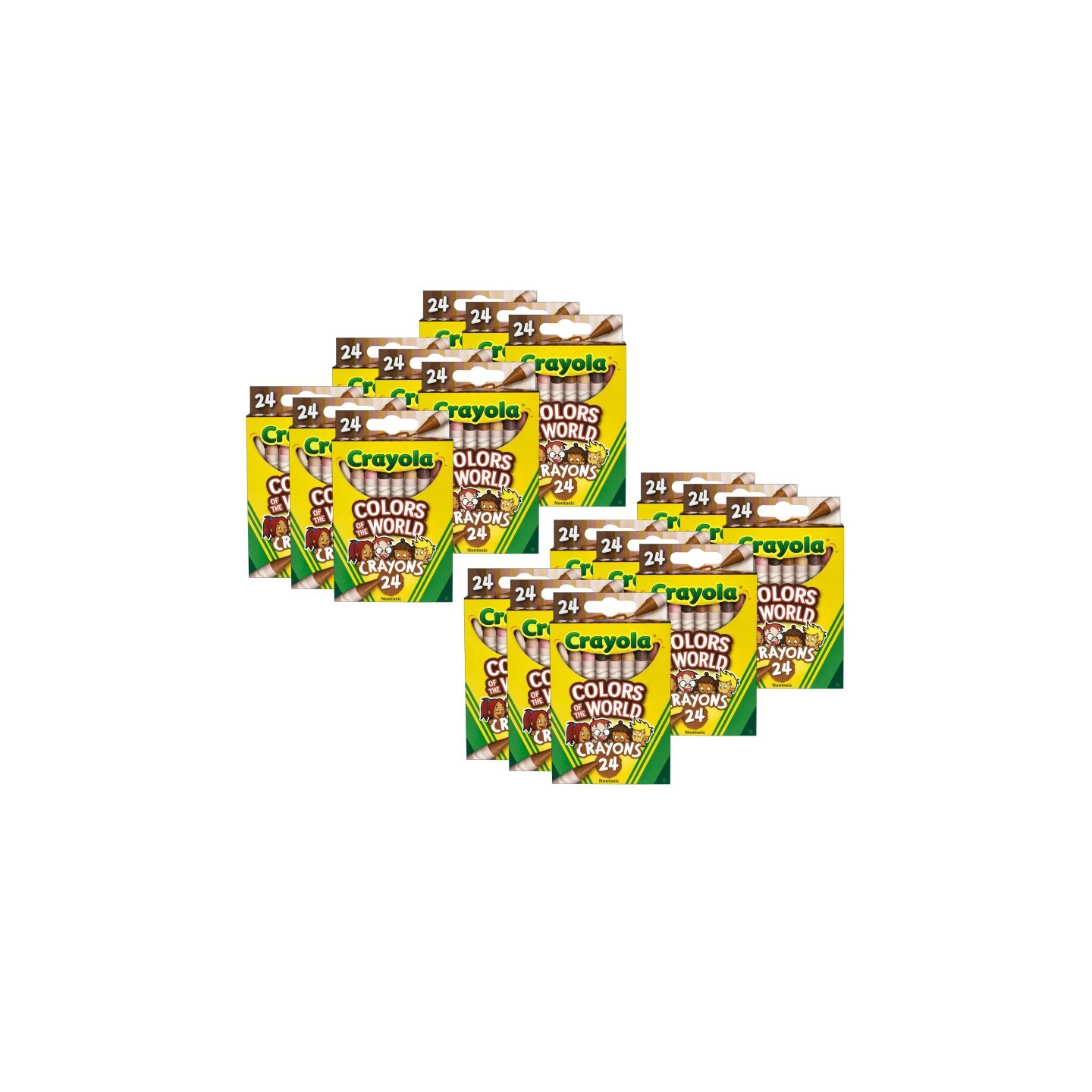 Crayola® Colors of the World Crayons, 24 Per Pack, 12 Packs