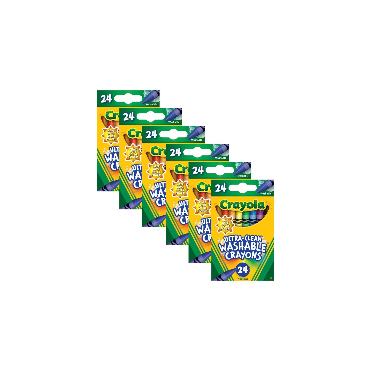Crayola® Ultra-Clean Washable Crayons, 24 Per Pack, 6 Packs