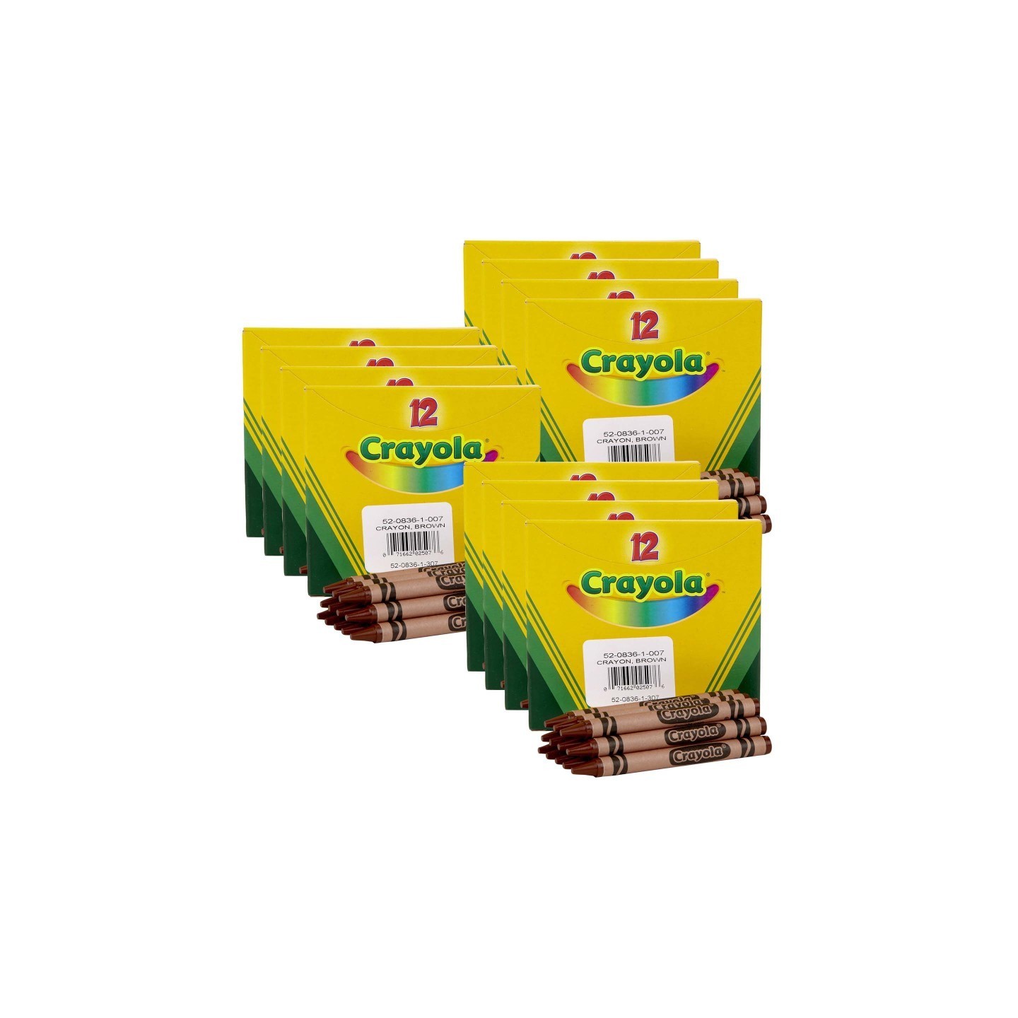 Crayola® Single Color Bulk Crayons, Regular Size, Brown, 12 Per Pack, 12 Packs