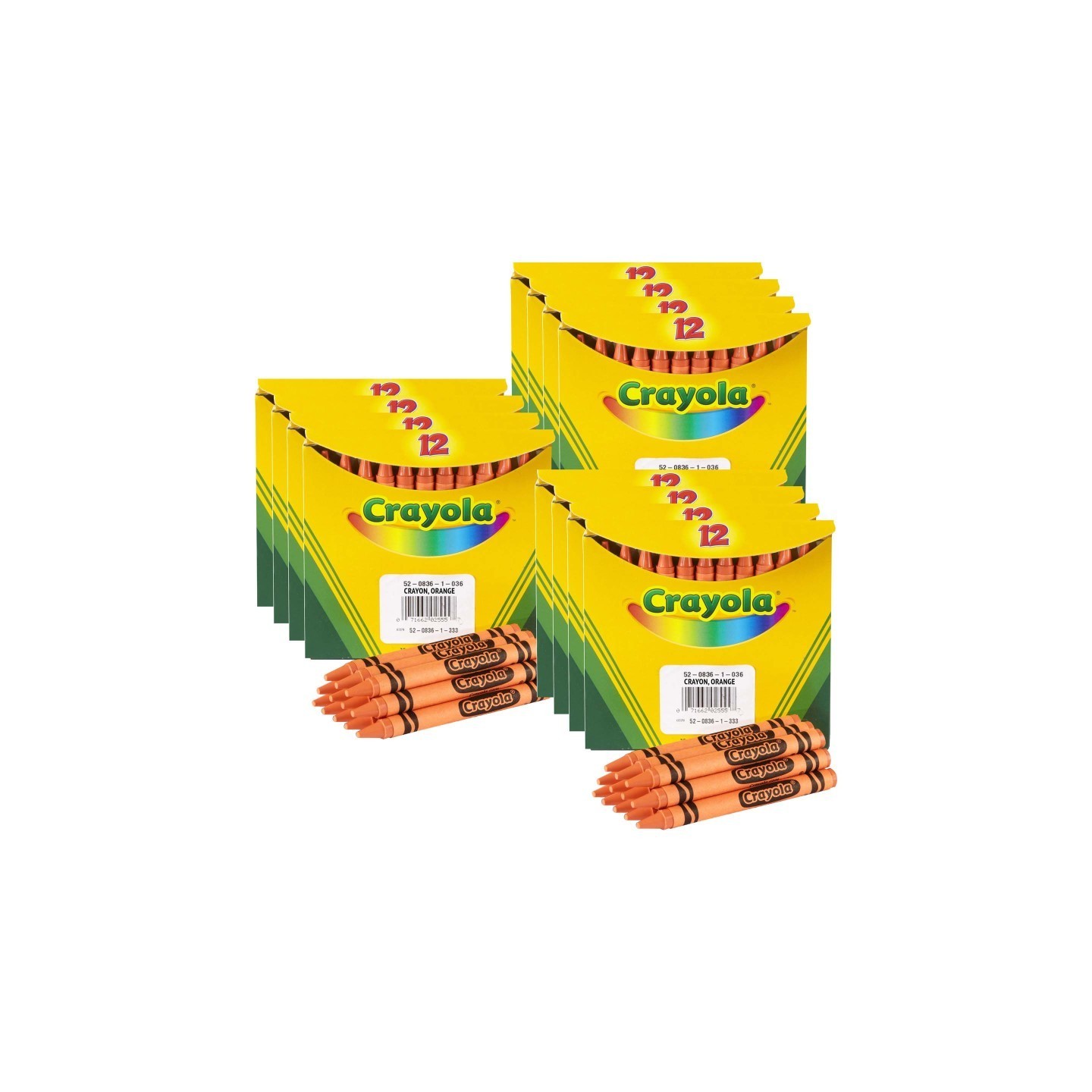 Crayola® Single Color Bulk Crayons, Regular Size, Orange, 12 Per Pack, 12 Packs