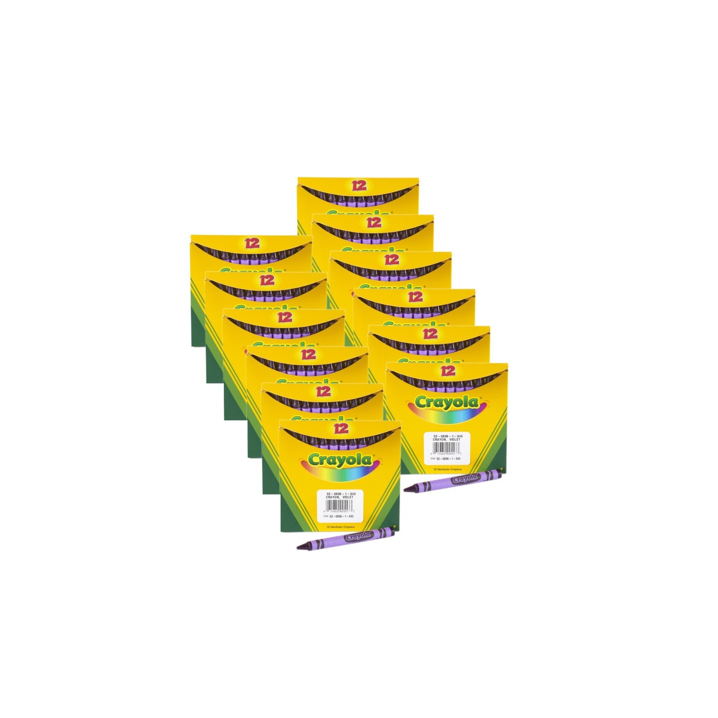 Crayola® Single Color Bulk Crayons, Regular Size, Violet, 12 Per Pack, 12 Packs