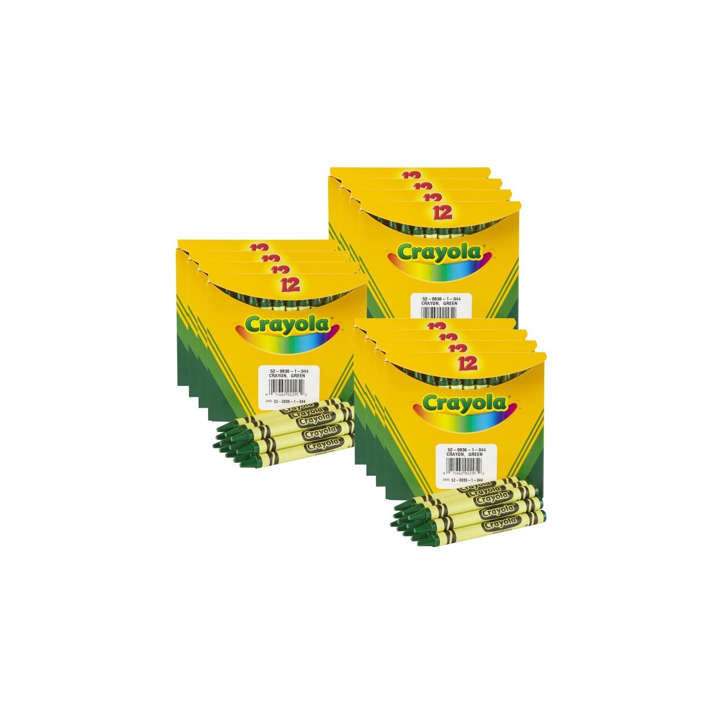 Crayola® Single Color Bulk Crayons, Regular Size, Green, 12 Per Pack, 12 Packs