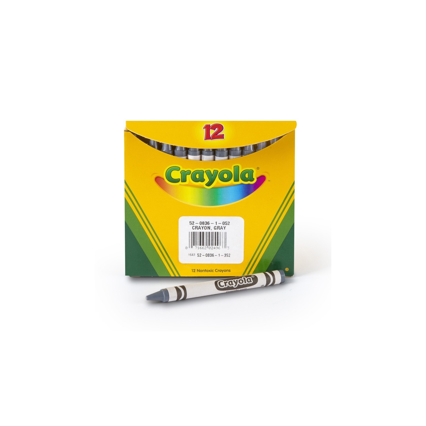 Crayola® Single Color Bulk Crayons, Regular Size, Gray, 12 Count