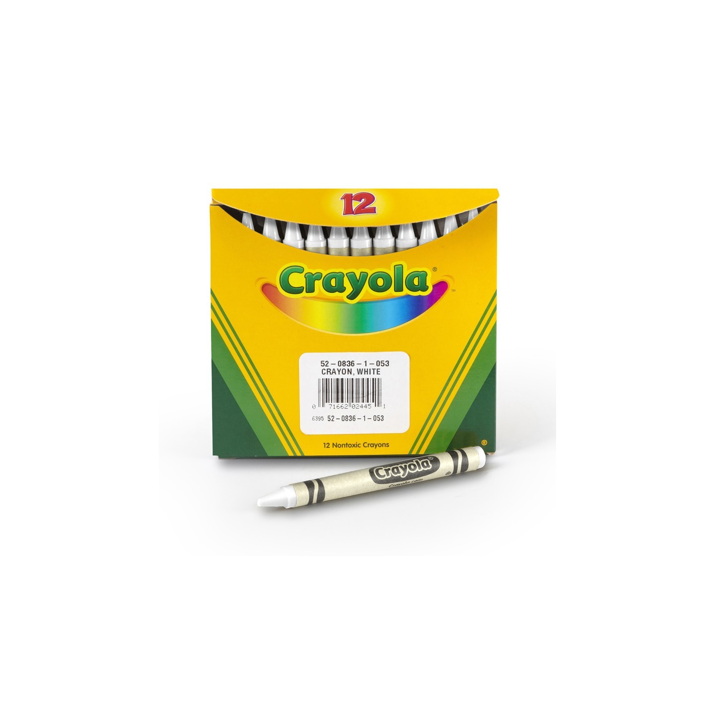 Crayola® Single Color Bulk Crayons, Regular Size, White, 12 Count