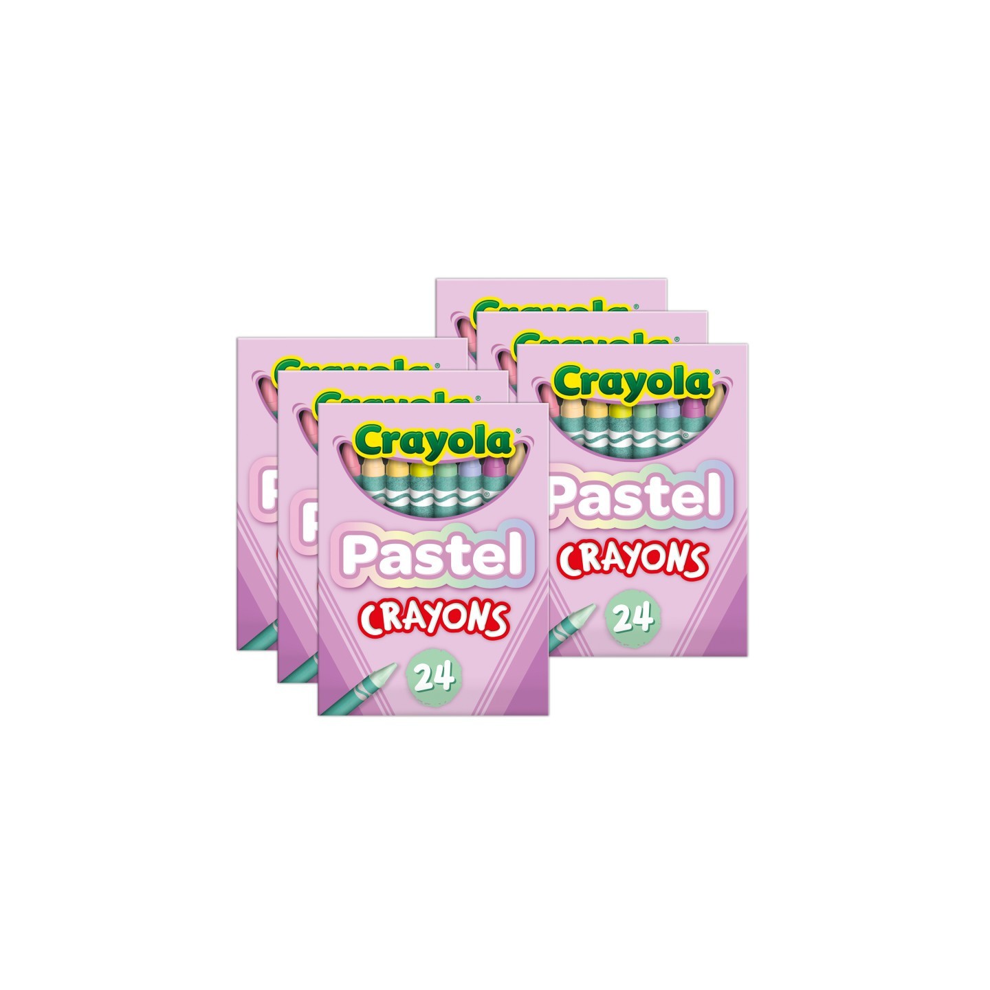 Crayola® Pastel Crayons, 24 Colors Per Pack, 6 Packs