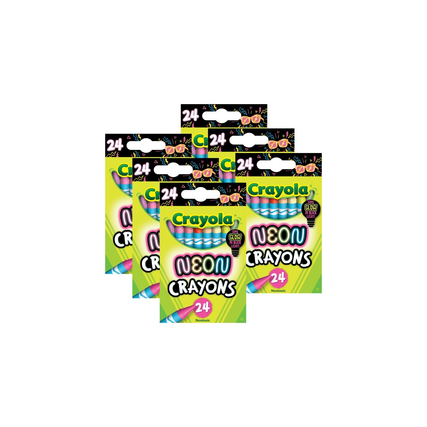 Crayola® Neon Crayons, 24 Per Pack, 6 Packs