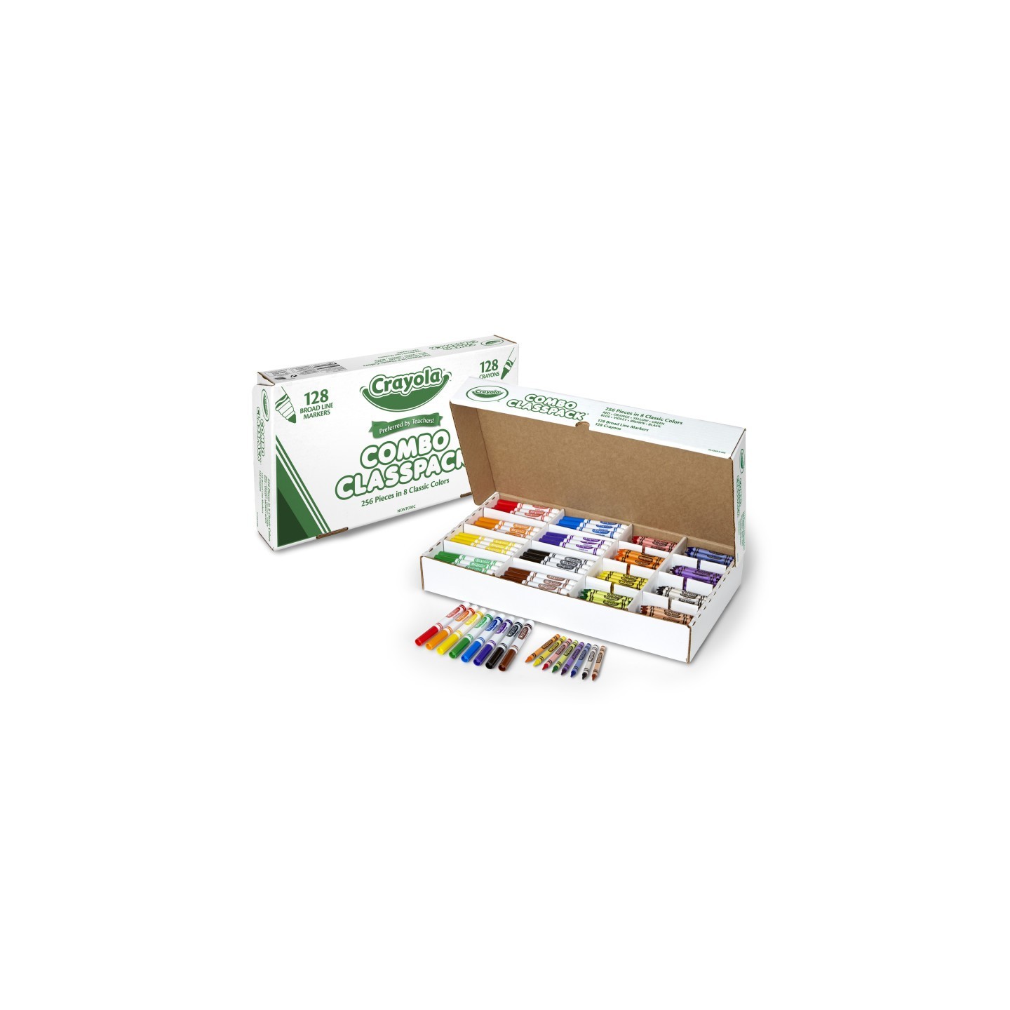 Crayola® Crayon/Marker Combo Classpack®, 8 Colors, Pack of 256