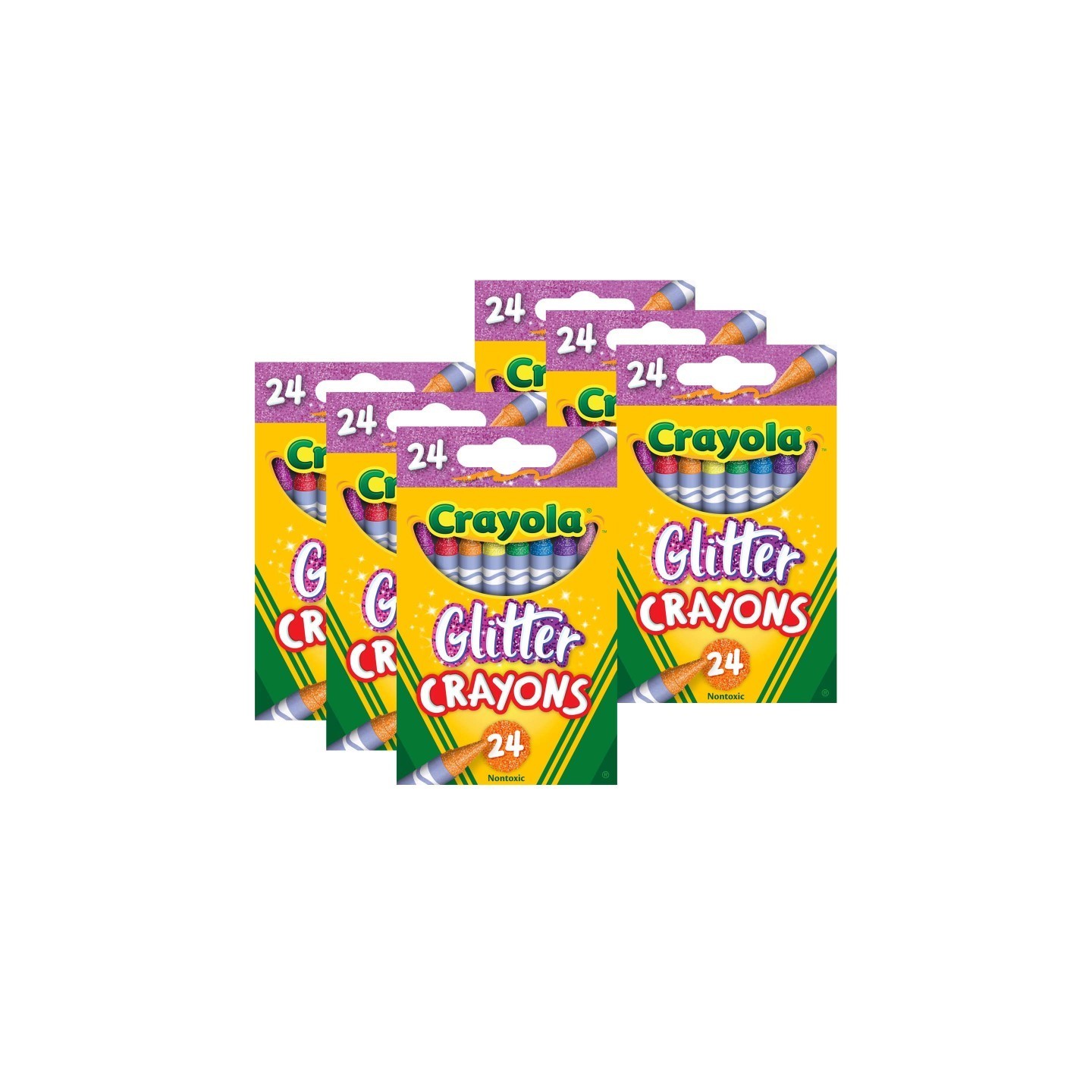 Crayola® Glitter Crayons, 24 Per Pack, 6 Packs