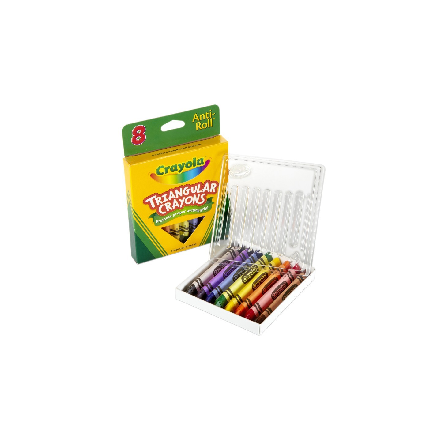 Crayola® Triangular Anti-Roll Crayons, 8 Colors