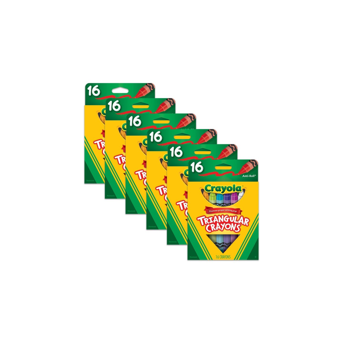 Crayola® Triangular Crayons, 16 Per Box, 6 Boxes
