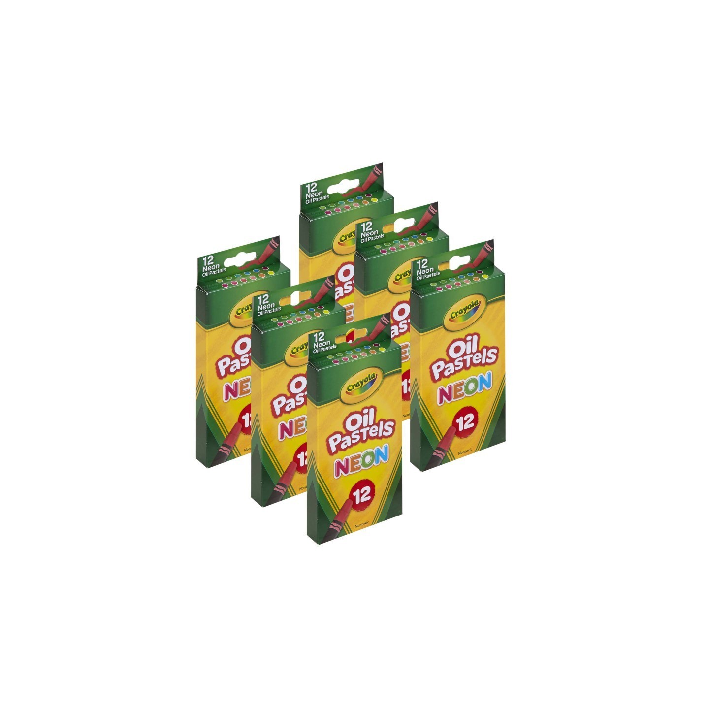 Crayola® Oil Pastels, Neon, 12 Per Pack, 6 Packs