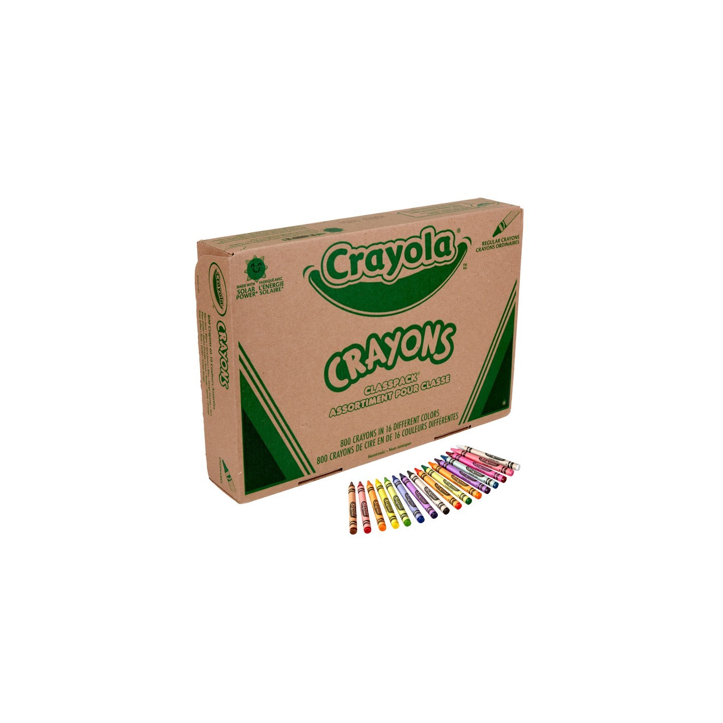 Crayola® Crayon Classpack®, Reg Size, 16 Colors, Pack of 800