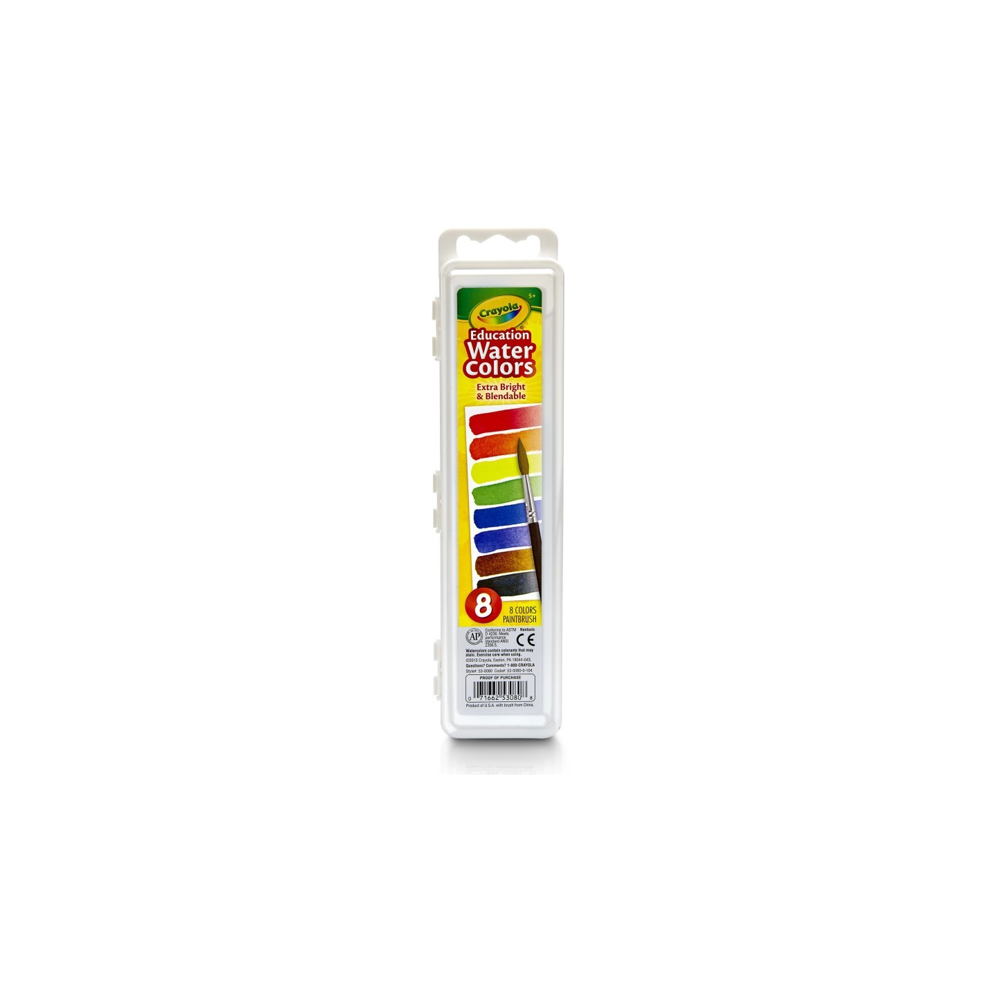 Crayola® Education Oval Pans Watercolors Set, 8 Count