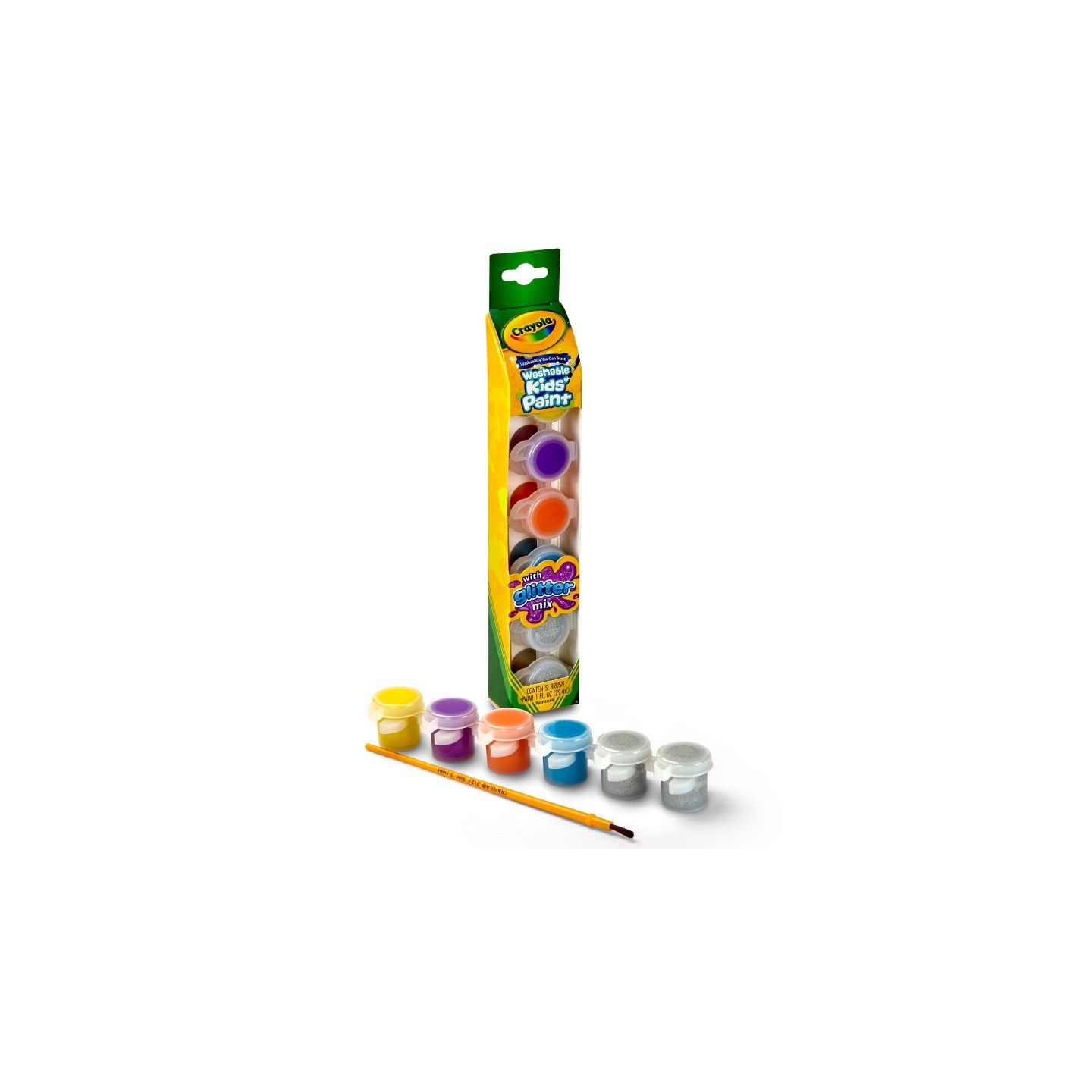 Crayola® Washable Kids' Paint Pots, Glitter Effects, 6 Count