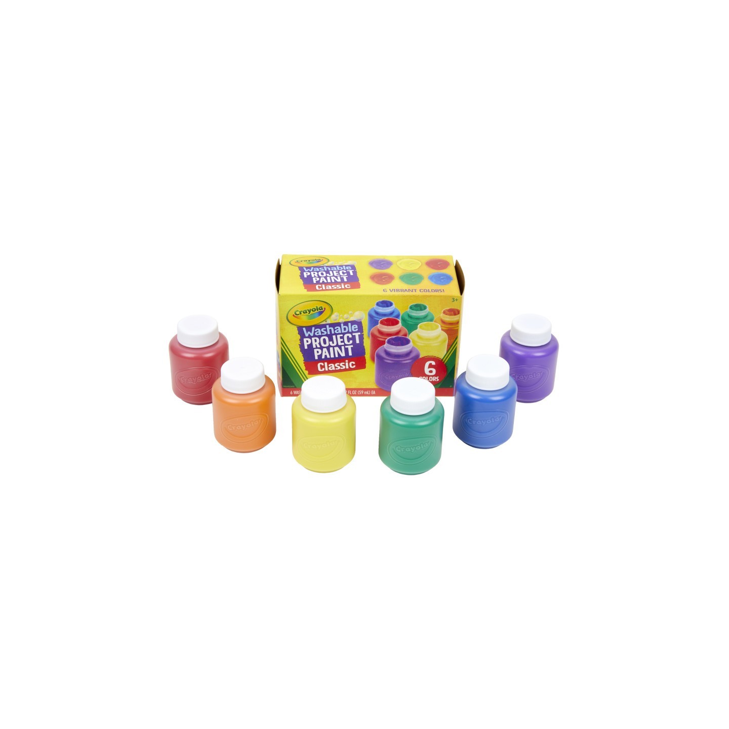 Crayola® Washable Project Paint, Classic Colors, 2 Ounce Bottles, 6 Count