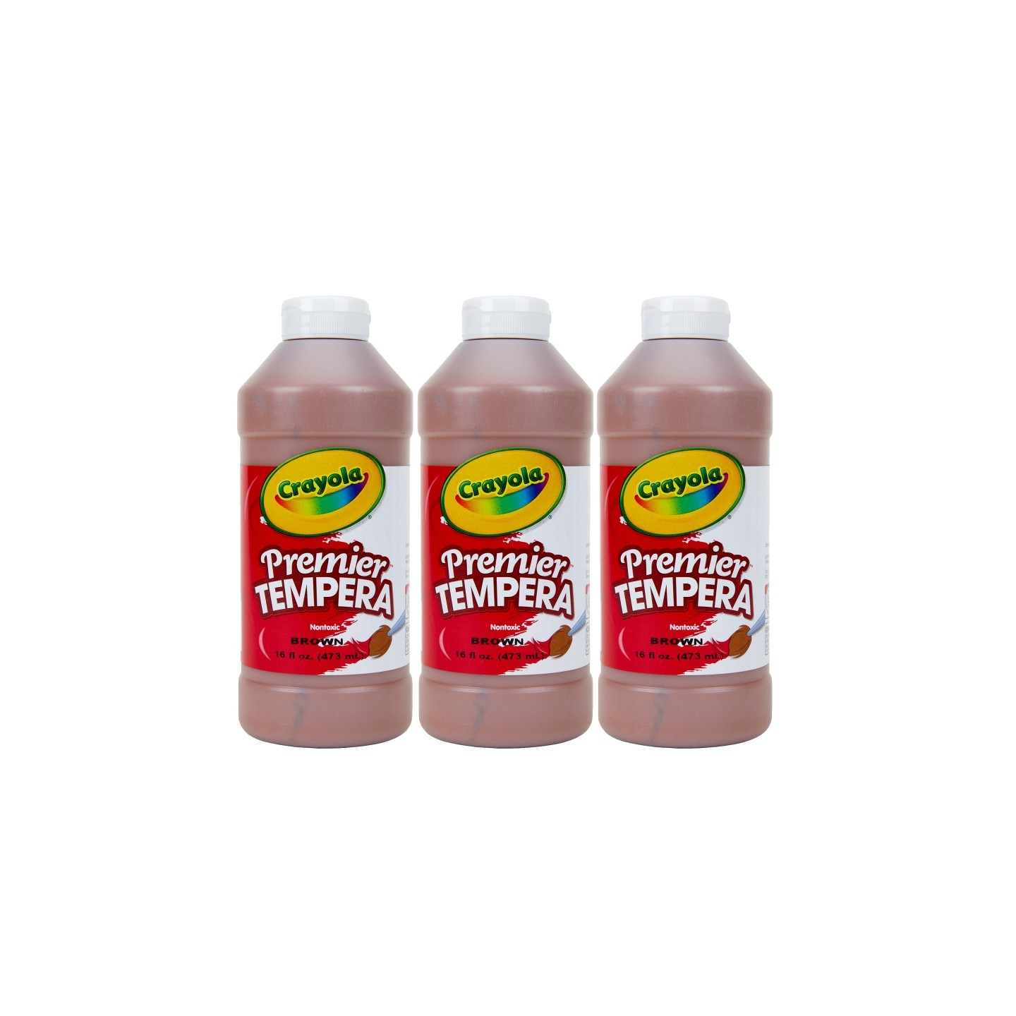 Crayola® Premier Tempera Paint, 16 oz, Brown, Pack of 3