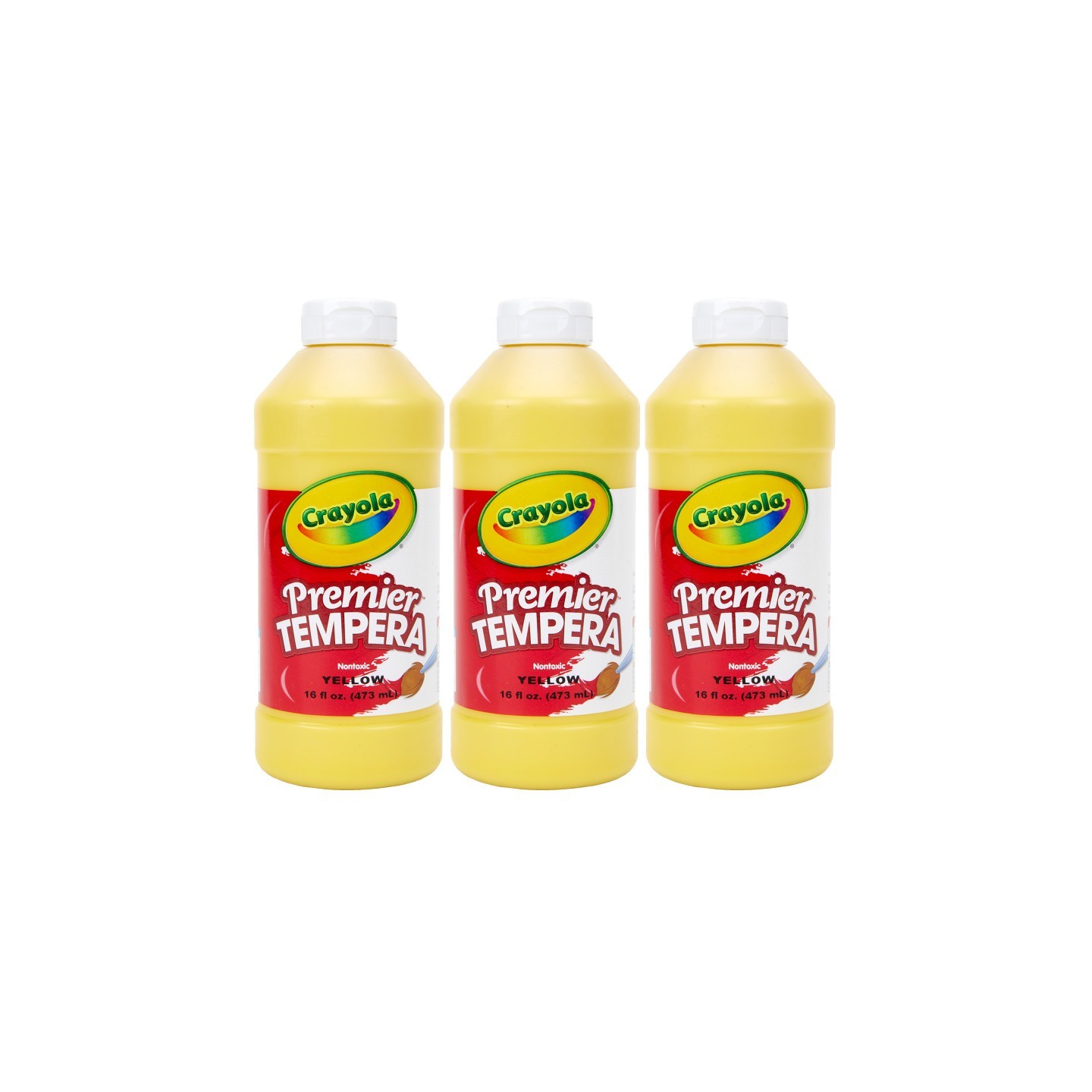 Crayola® Premier Tempera Paint, 16 oz, Yellow, Pack of 3