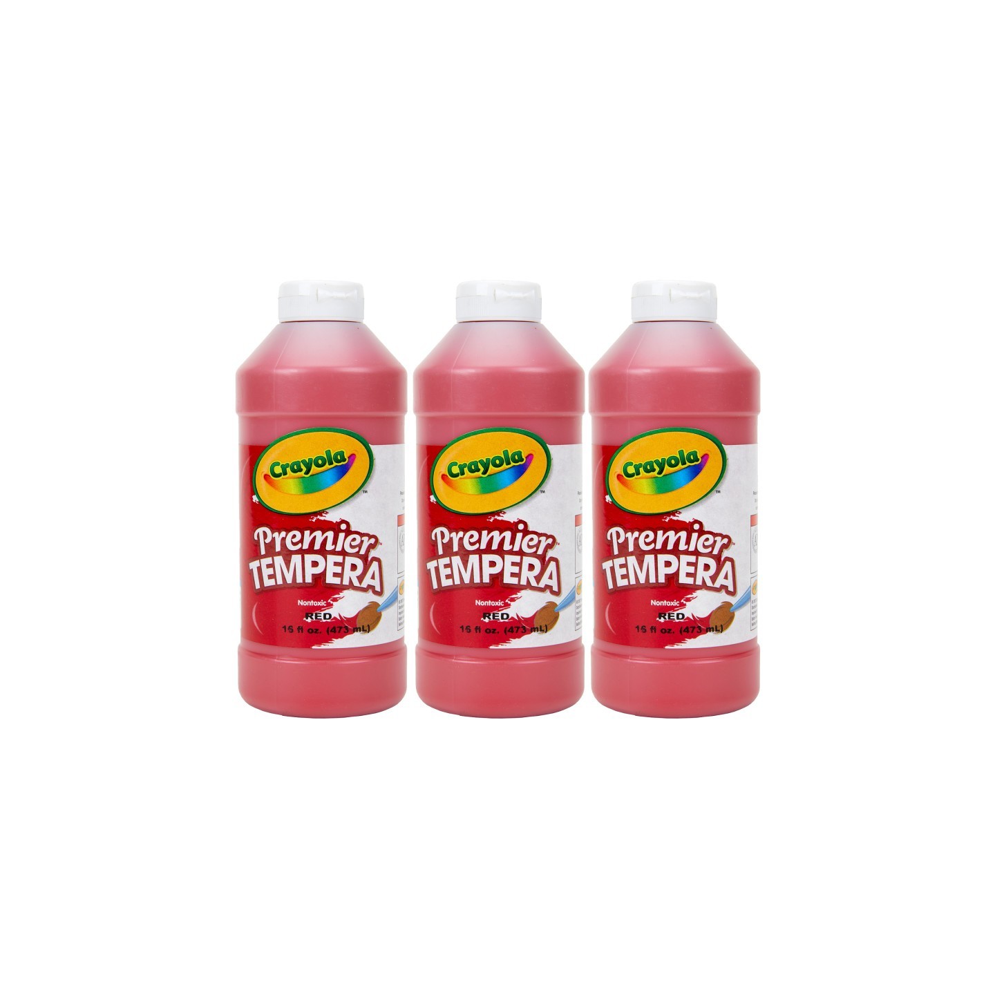 Crayola® Premier Tempera Paint, 16 oz, Red, Pack of 3