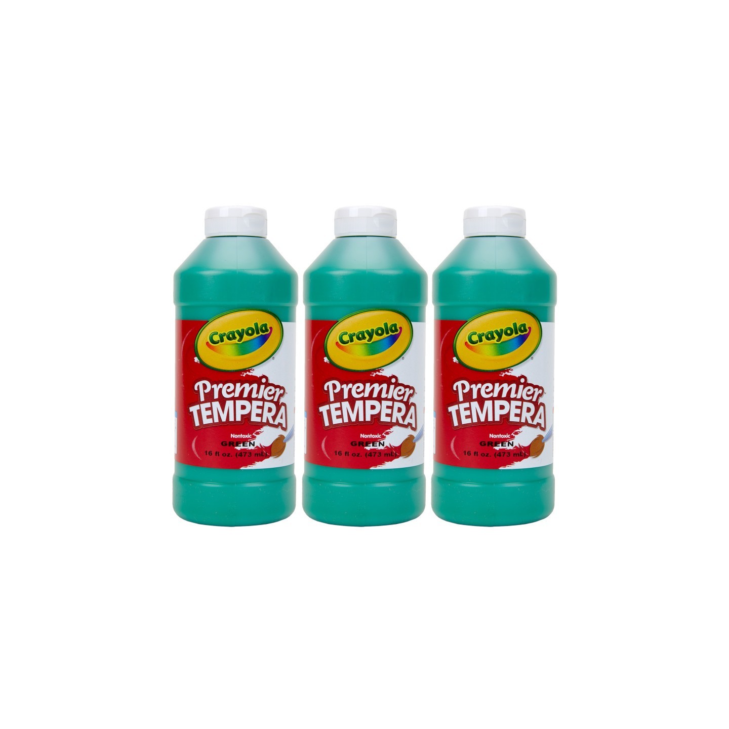 Crayola® Premier Tempera Paint, 16 oz, Green, Pack of 3