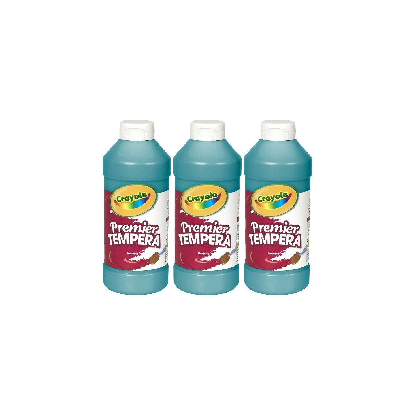 Crayola® Premier Tempera Paint, 16 oz, Turquoise, Pack of 3