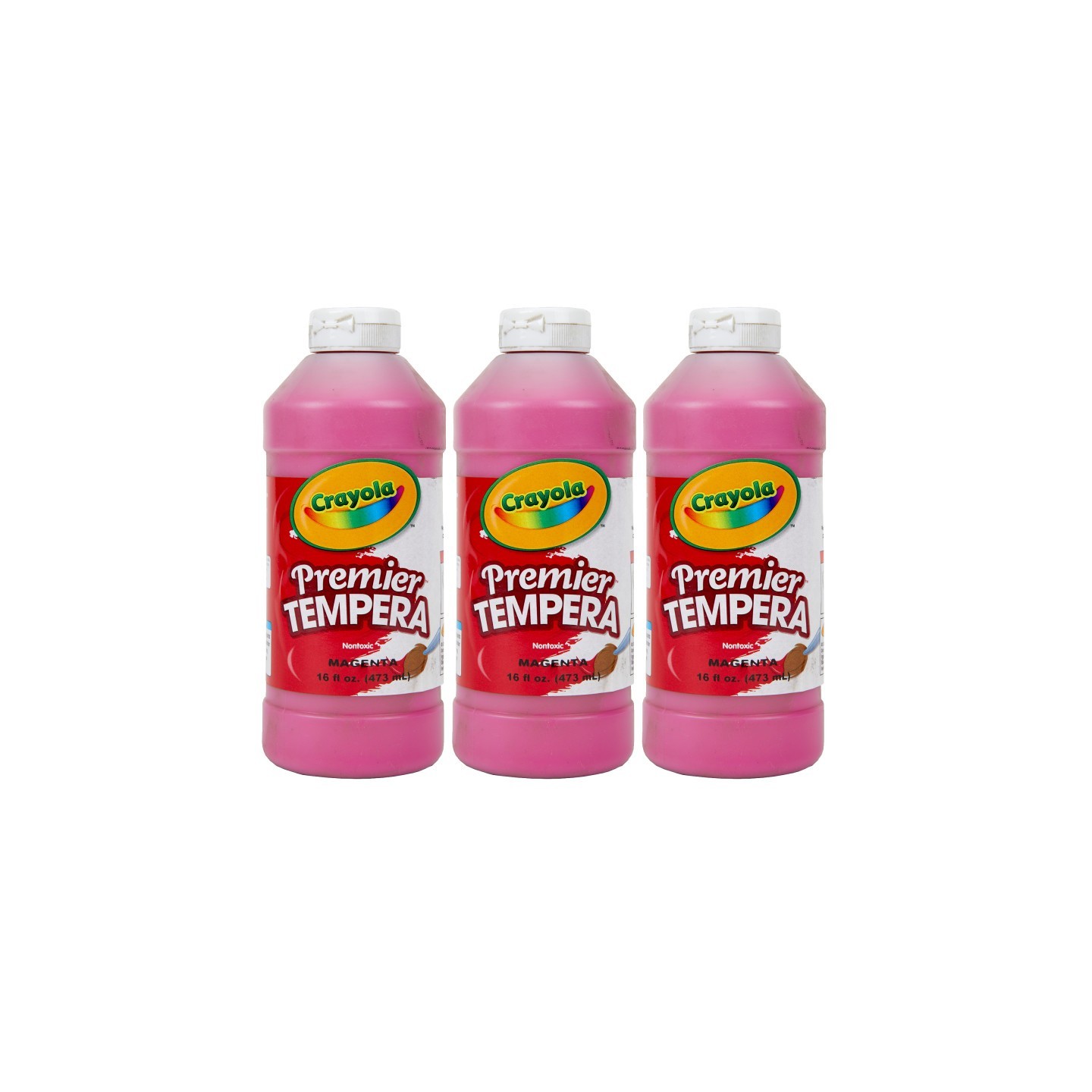 Crayola® Premier Tempera Paint, 16 oz, Magenta, Pack of 3