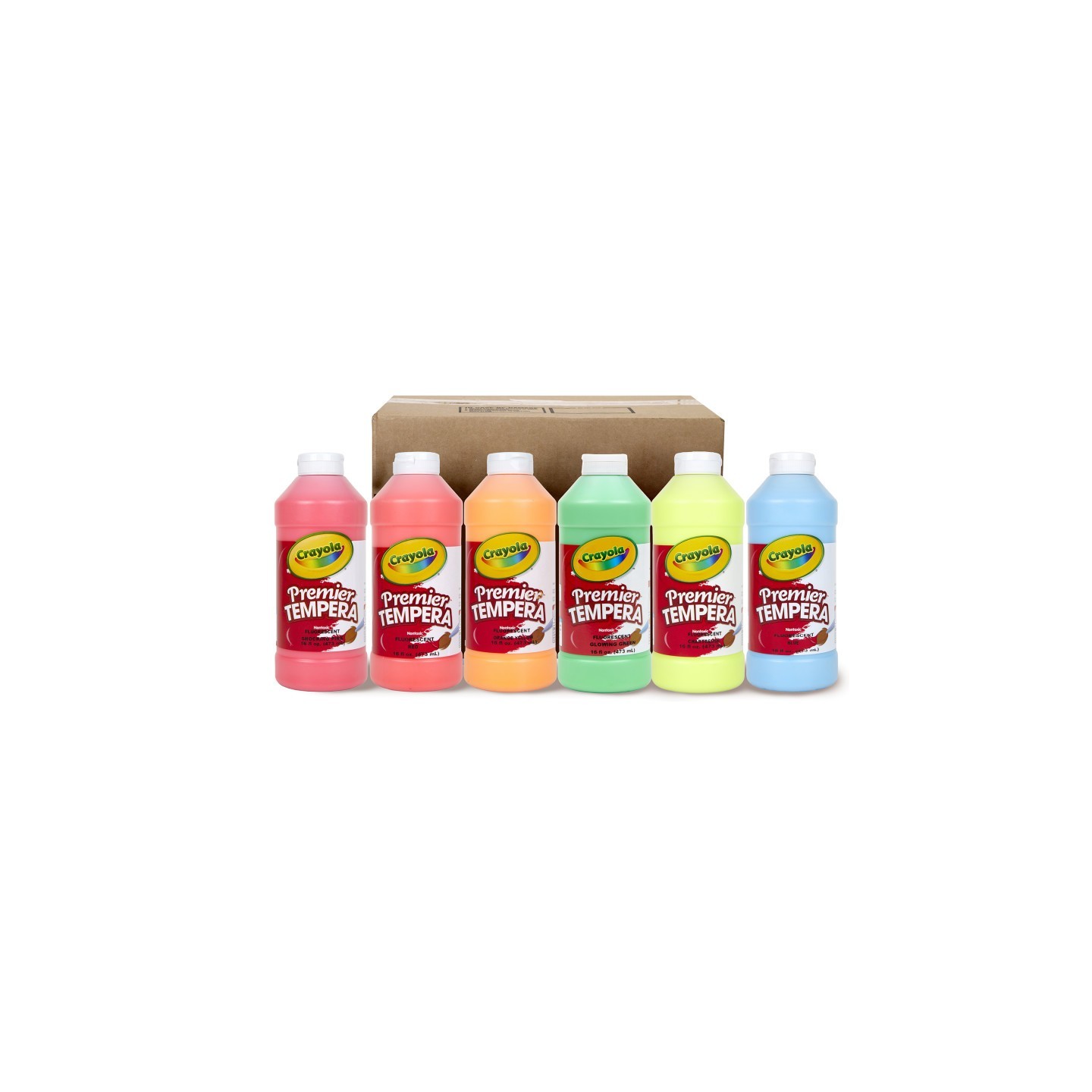 Crayola® Premier Tempera Fluorescent Paint Bundle, Set of 6