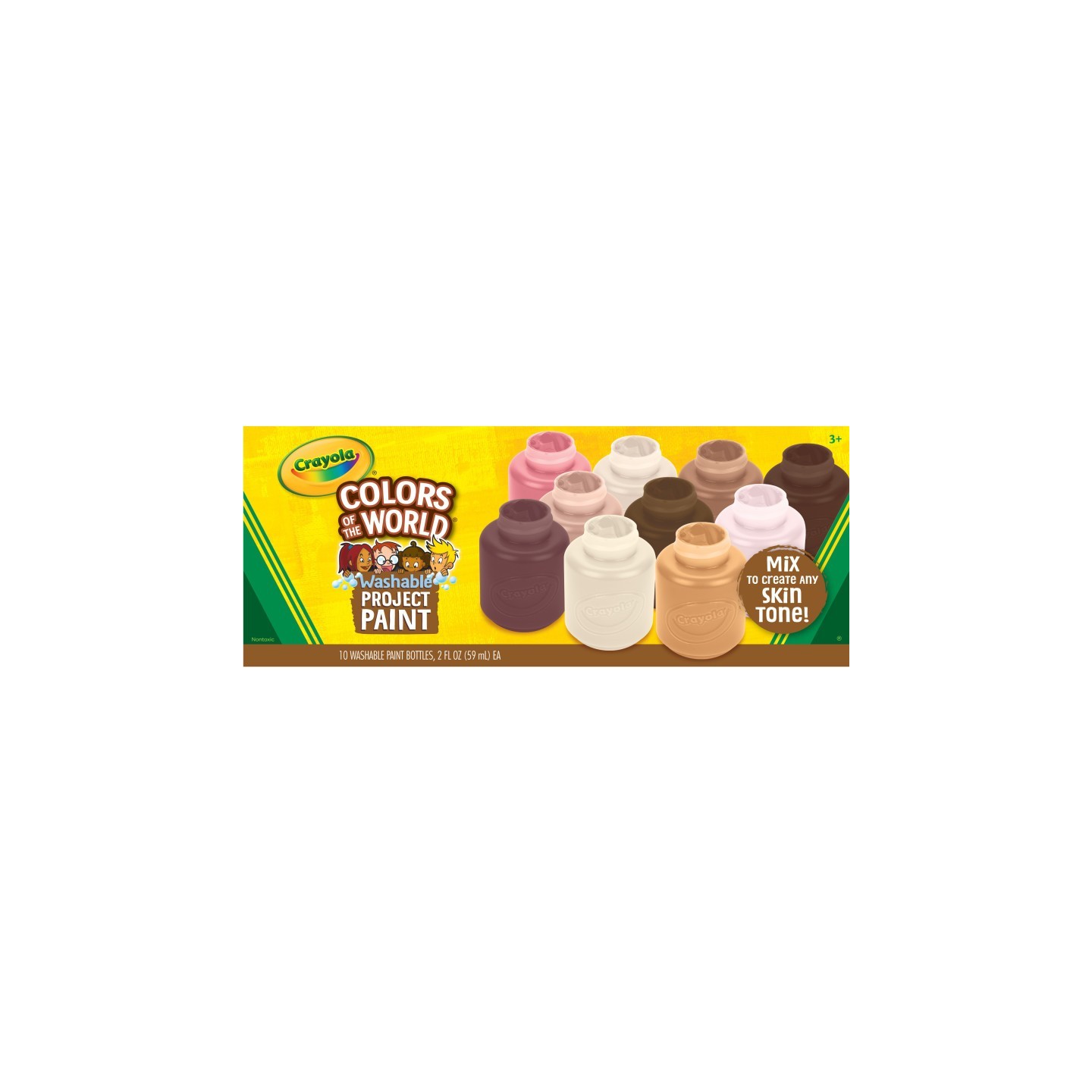 Crayola® Colors of the World Project Paint, 2oz Jars, 10 Count