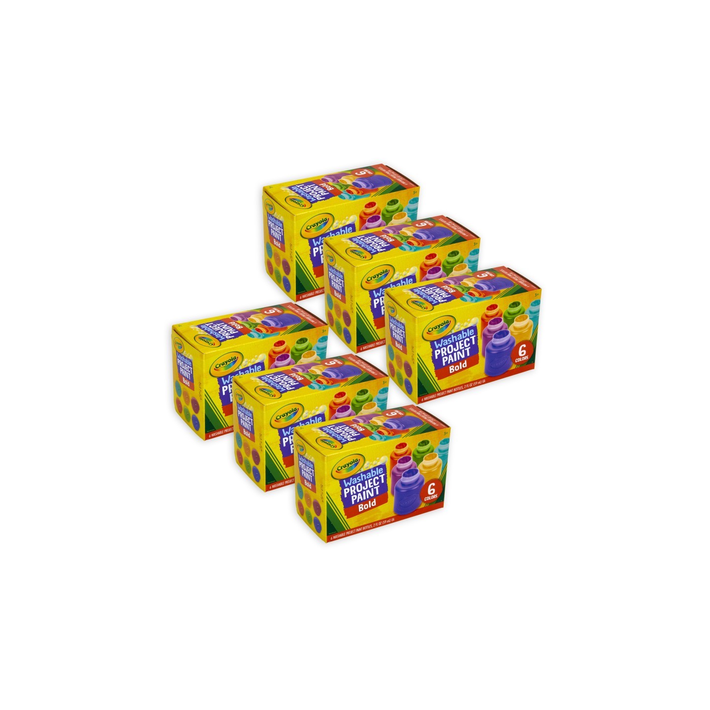 Crayola® Washable Project Paint, Bold, 6 Per Pack, 6 Packs