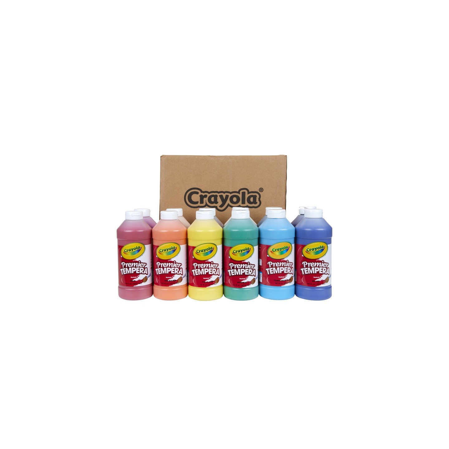Crayola® Premier Tempera Paint Set, 16 oz. Assorted Colors, Set of 12