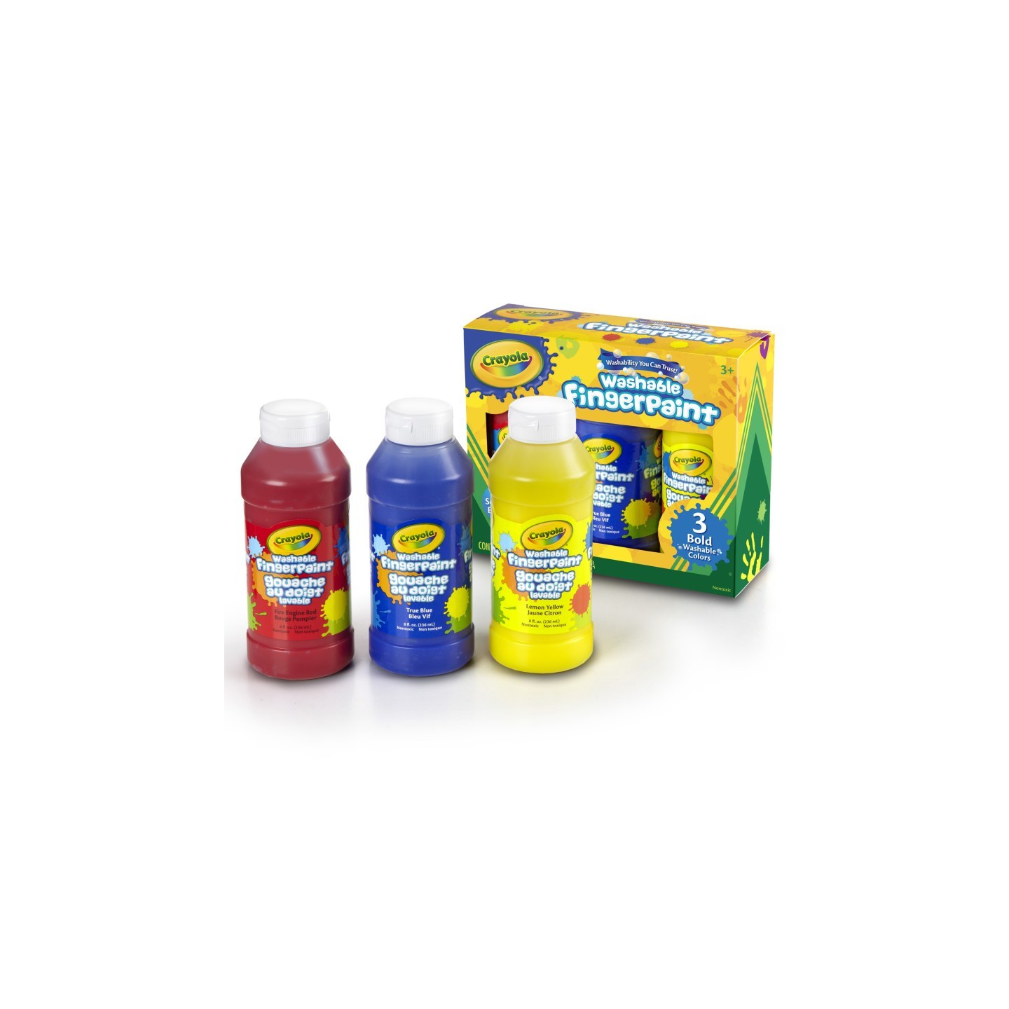 Crayola® Washable Fingerpaint, Bold Colors, 8 oz., 3 Count