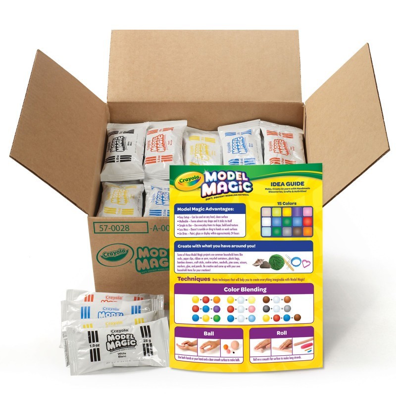 Crayola® Model Magic, Modeling Clay Alternative, 15 Assorted Colors, 1 oz Packs, 30 Count
