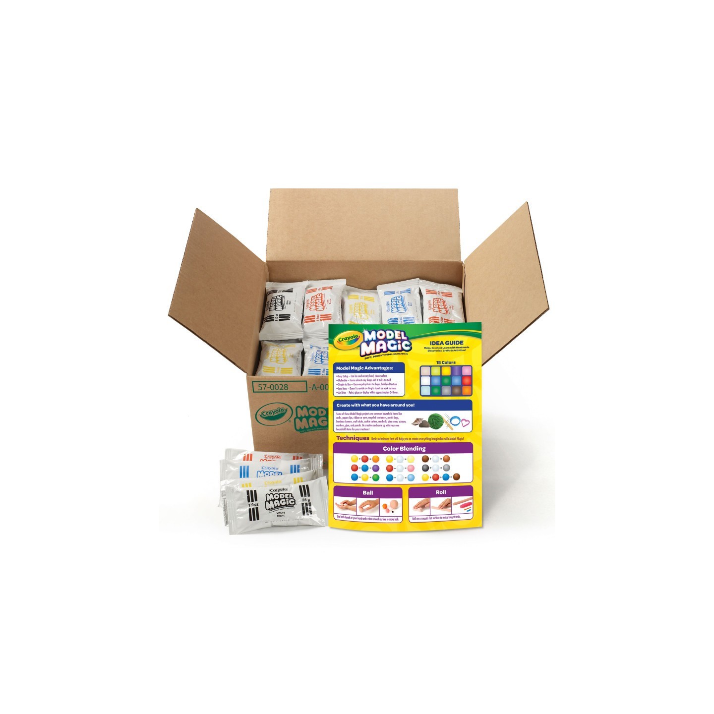 Crayola® Model Magic, Modeling Clay Alternative, 15 Assorted Colors, 1 oz Packs, 30 Count