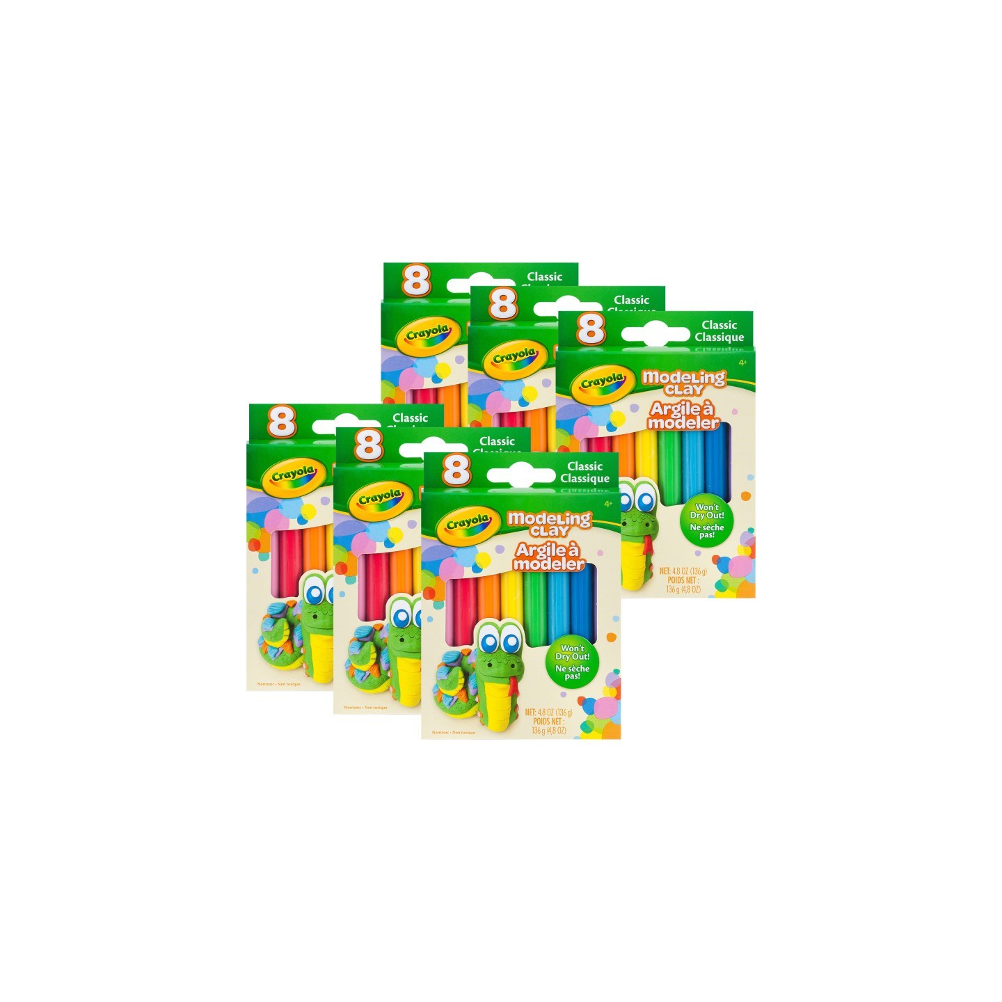 Crayola® Modeling Clay Classic Colors, 8 Per Pack, 6 Packs