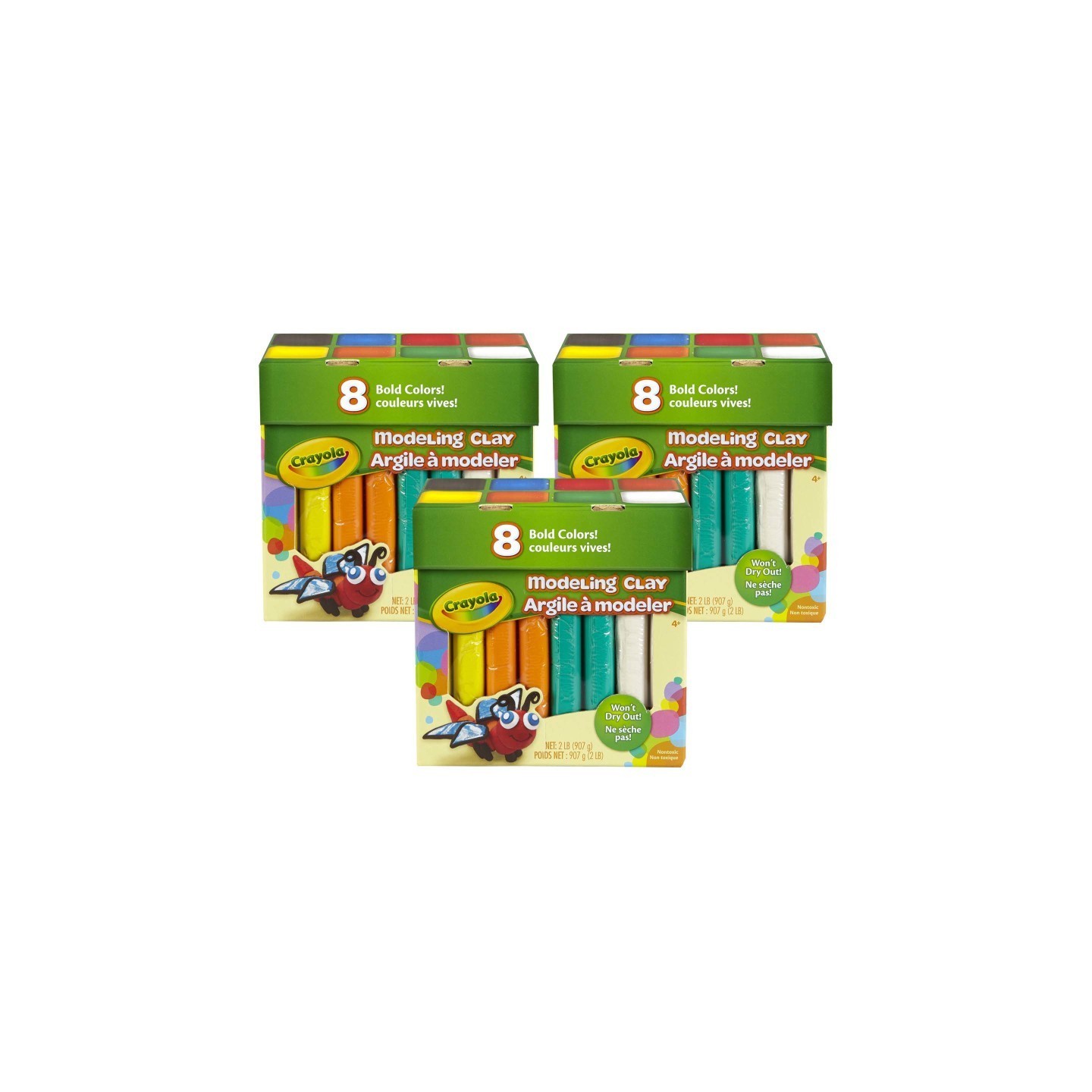 Crayola® Modeling Clay, 2 lb. Jumbo Assortment, 8 Colors Per Box, 3 Boxes