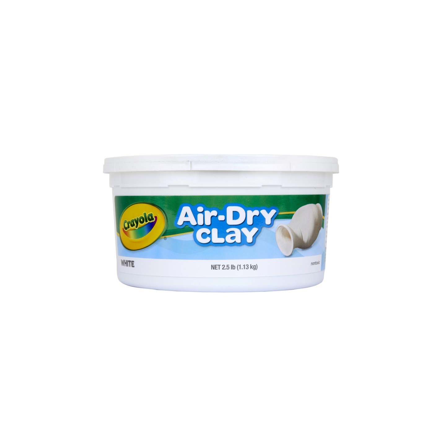 Crayola® Air-Dry Clay, 2.5 Pounds Resealable Bucket, White