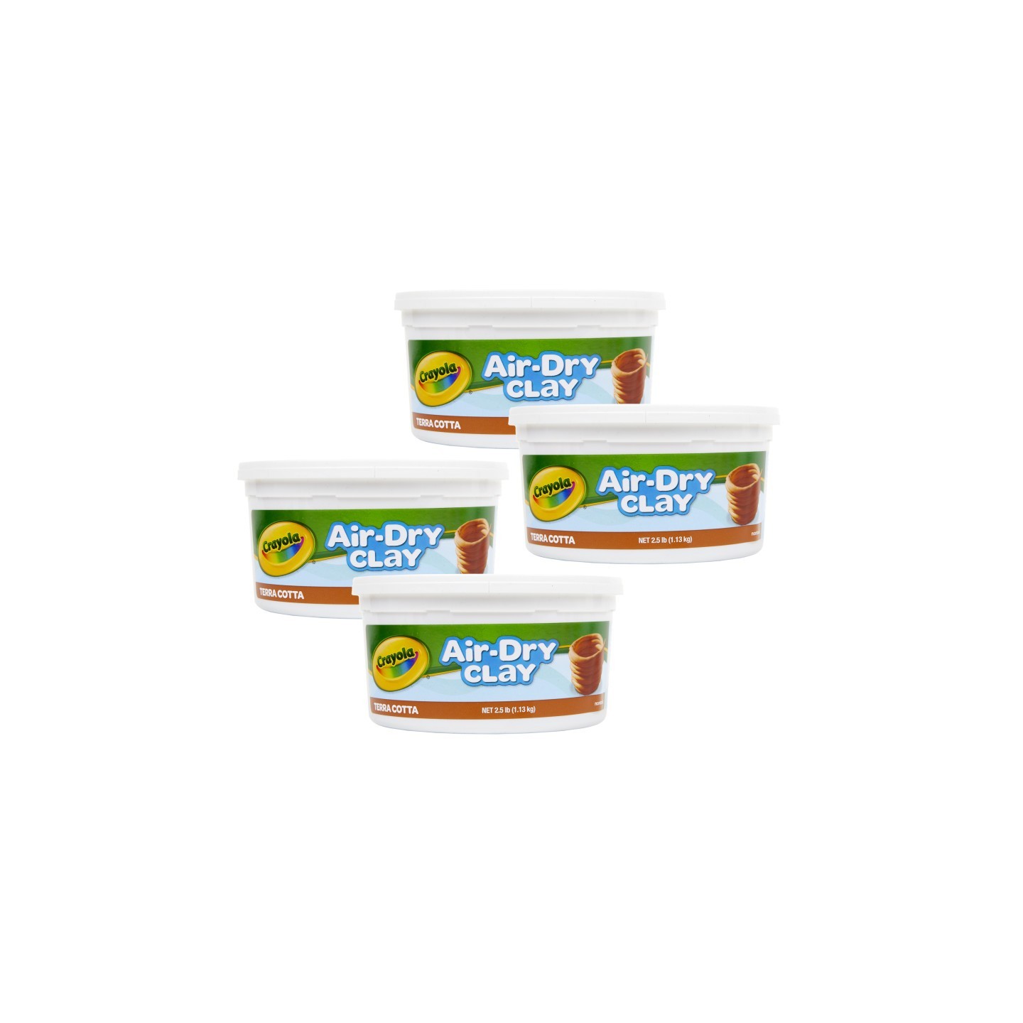 Crayola® Air-Dry Clay, Terra Cotta, 2.5 lb Tub, Pack of 4